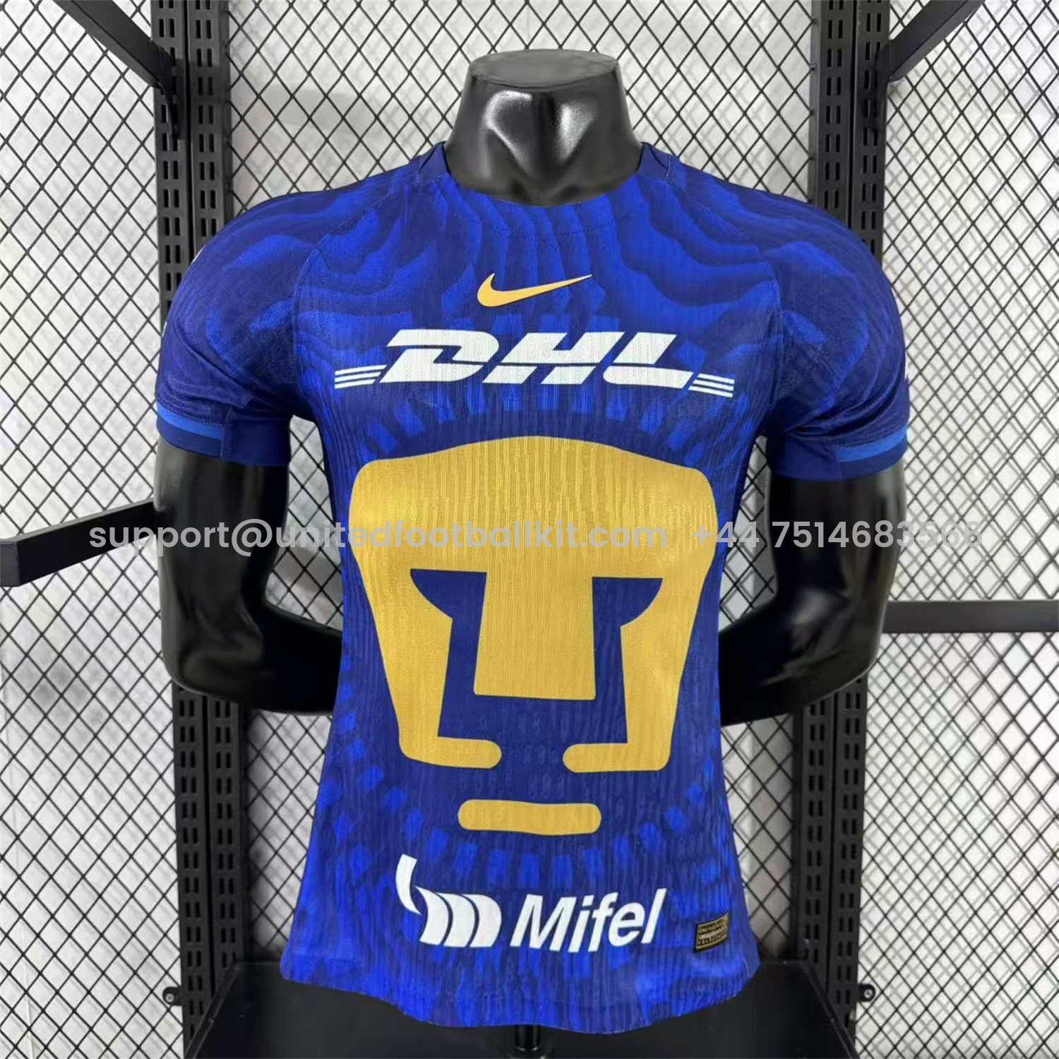 Unitedfootballkit.com | Pumas UNAM 25-26 Away Blue Jersey - Player Version -Customize Name, Number and Patch | Worldwide Shipping