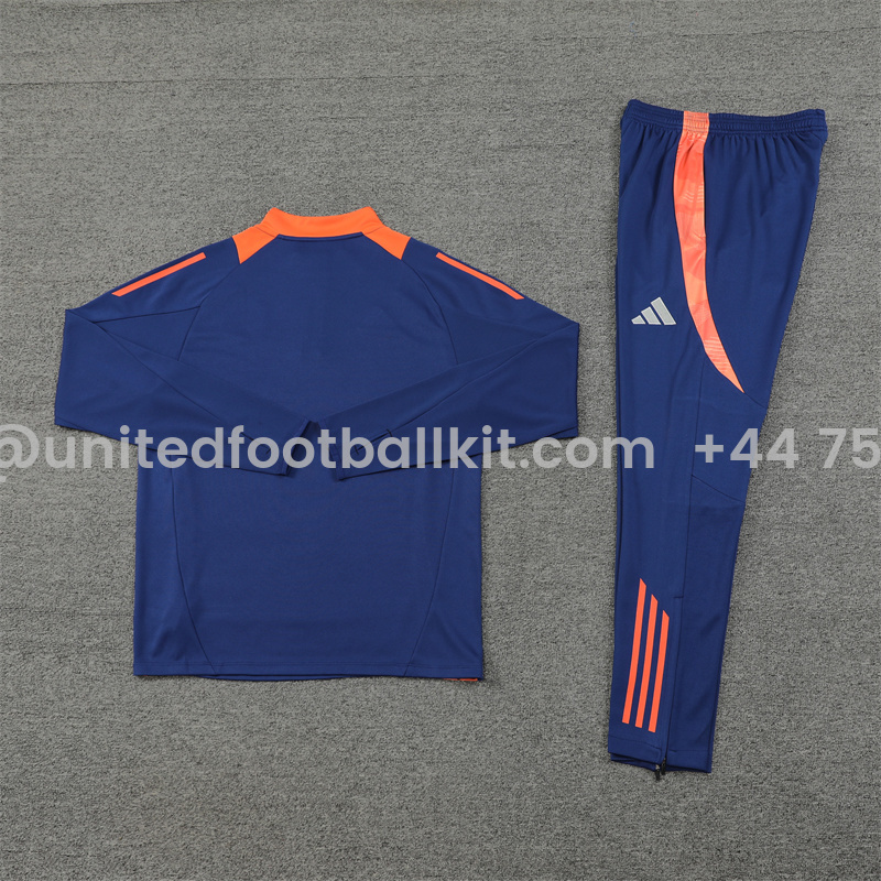 Unitedfootballkit.com | Manchester United 24-25 Long Sleeve Training Set - Deep Blue -Customize Name, Number and Patch | Worldwide Shipping