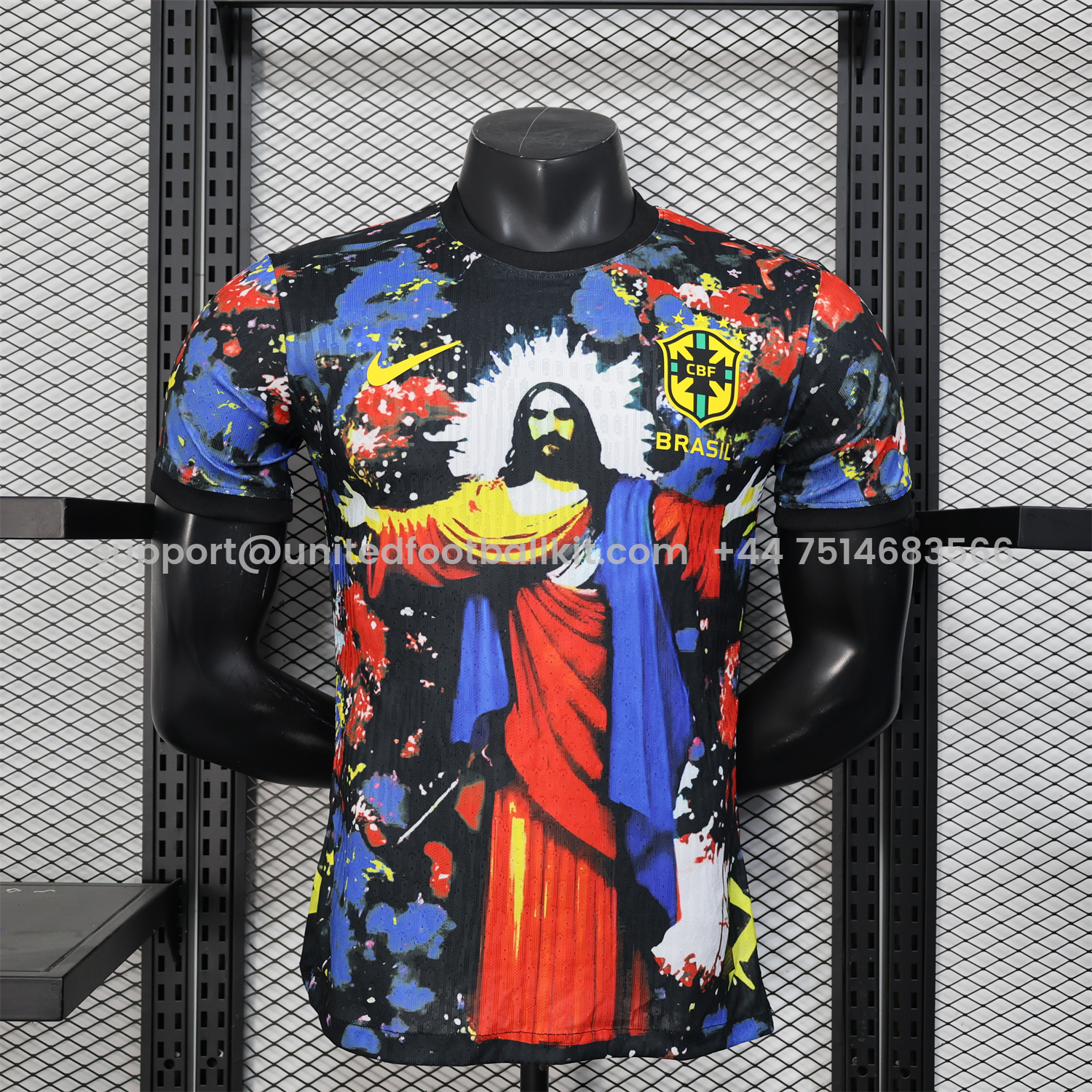 Unitedfootballkit.com | Brazil 25-26 Colorful Jesus Statue Special Colorful Graffiti Jersey - Player Version -Customize Name, Number and Patch | Worldwide Shipping