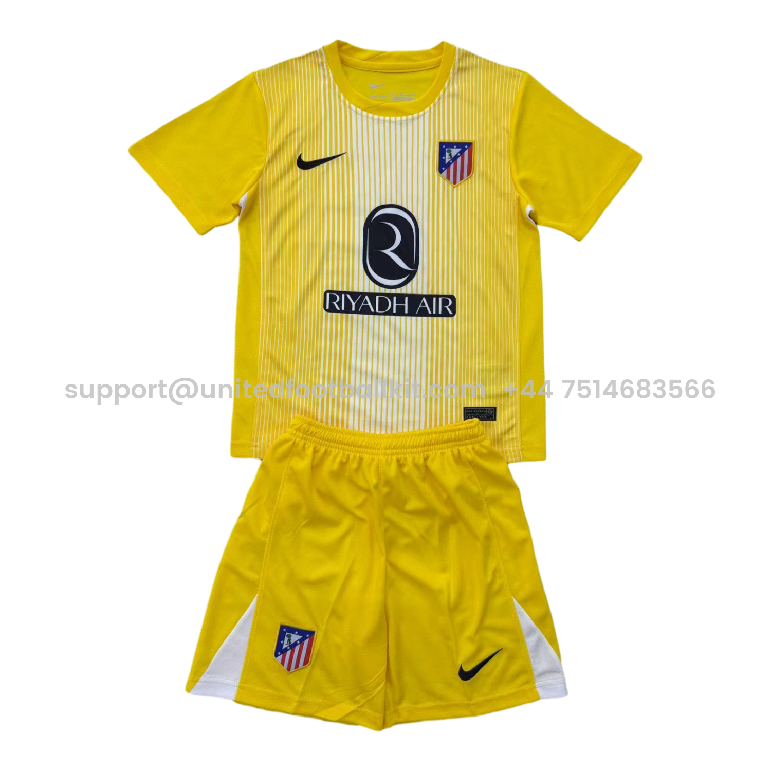 Unitedfootballkit.com | Atletico Madrid 25-26 Yellow Goalkeeper Men's Adult Jersey Set - Fans Version -Customize Name, Number and Patch | Worldwide Shipping
