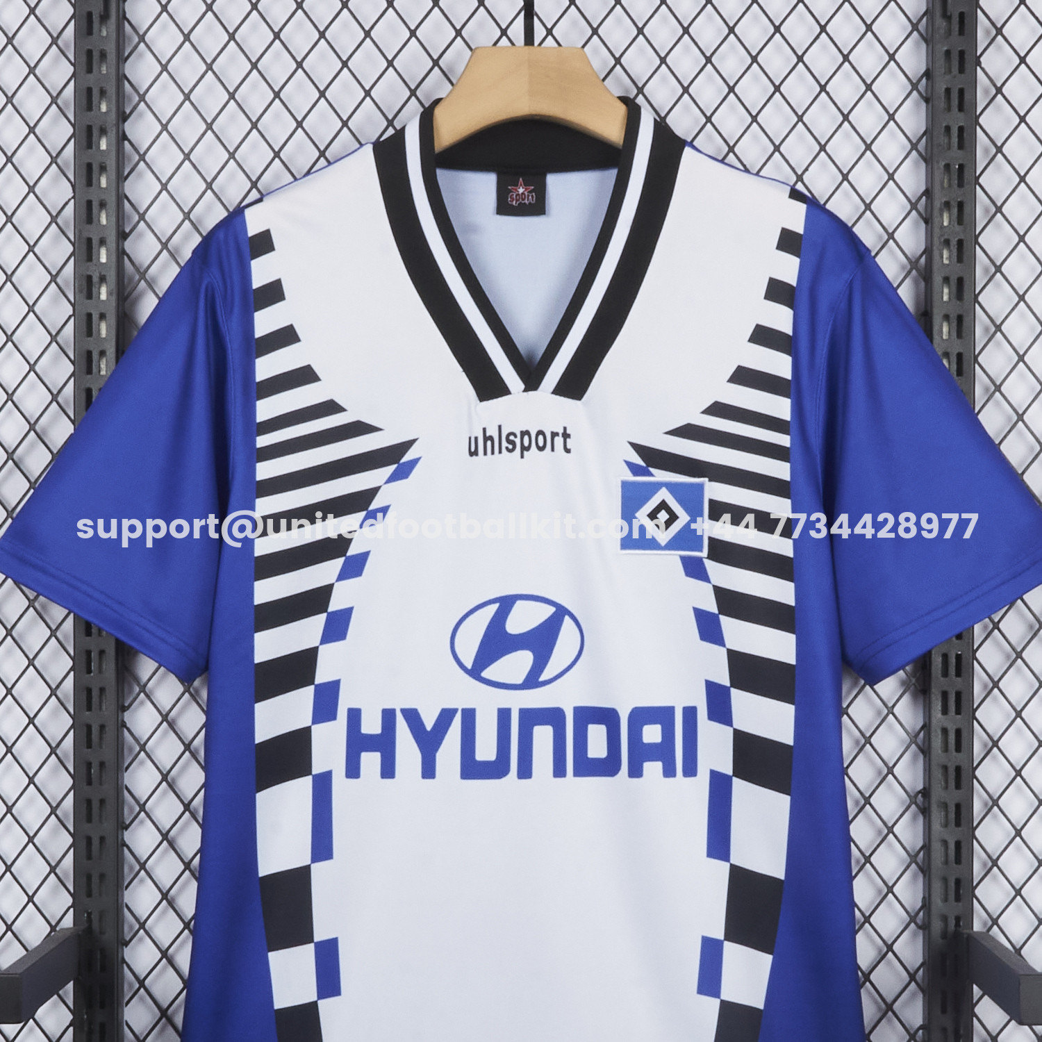 Unitedfootballkit.com | Retro Hamburger SV 1996-97 Away Blue Jersey -Customize Name, Number and Patch | Worldwide Shipping