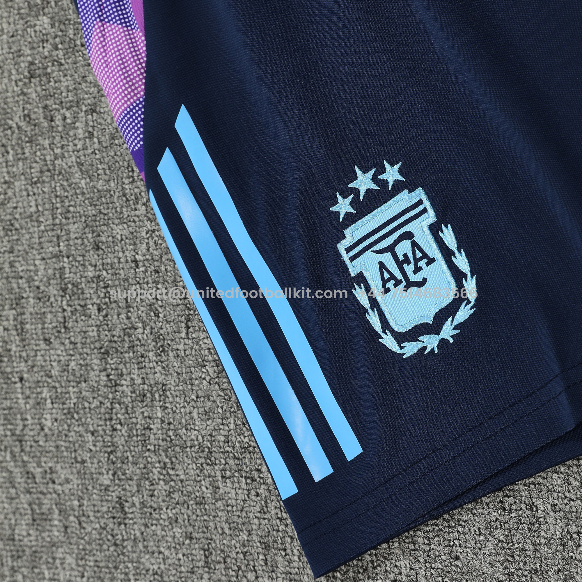 Unitedfootballkit.com | Argentina 24-25 Short-Sleeve Training Set - Blue Top & Deep Blue Shorts -Customize Name, Number and Patch | Worldwide Shipping