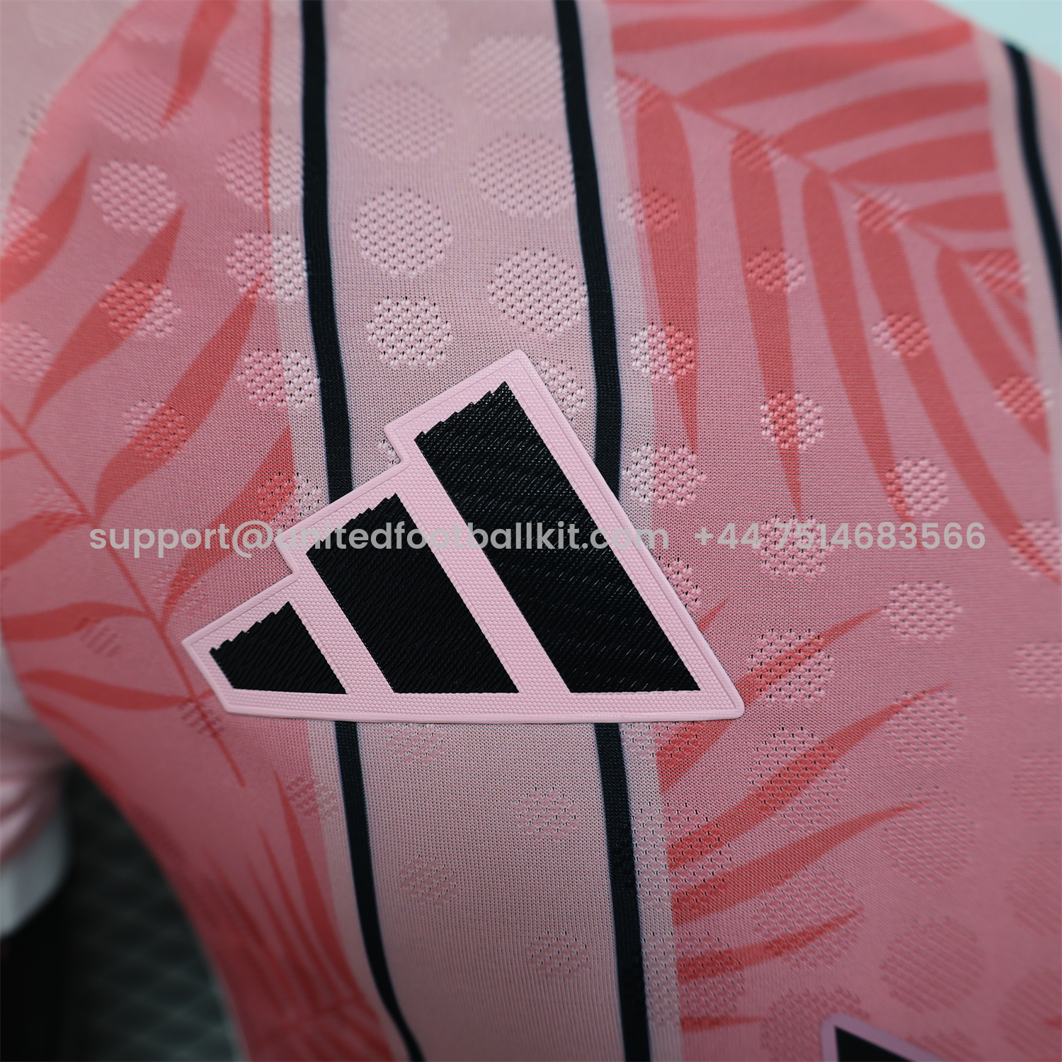 Unitedfootballkit.com | INT M.A.M 25-26 Pink Stripes and Leaves Pattern Special Jersey - Player Version -Customize Name, Number and Patch | Worldwide Shipping