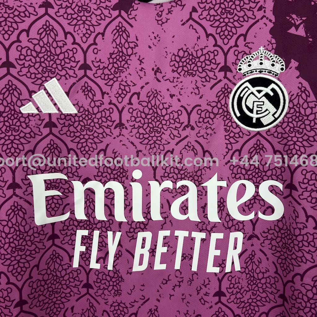 Unitedfootballkit.com | Real Madrid 24-25 Pink & Purple Special Edition Jersey -Customize Name, Number and Patch | Worldwide Shipping