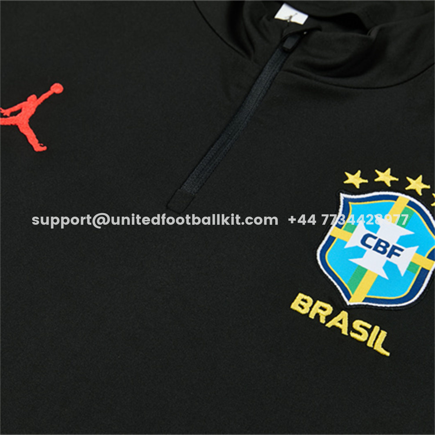 Unitedfootballkit.com | Brazil X JD 2026 Long Sleeves Training Set - Black Top And Black Yellow Pants -Customize Name, Number and Patch | Worldwide Shipping