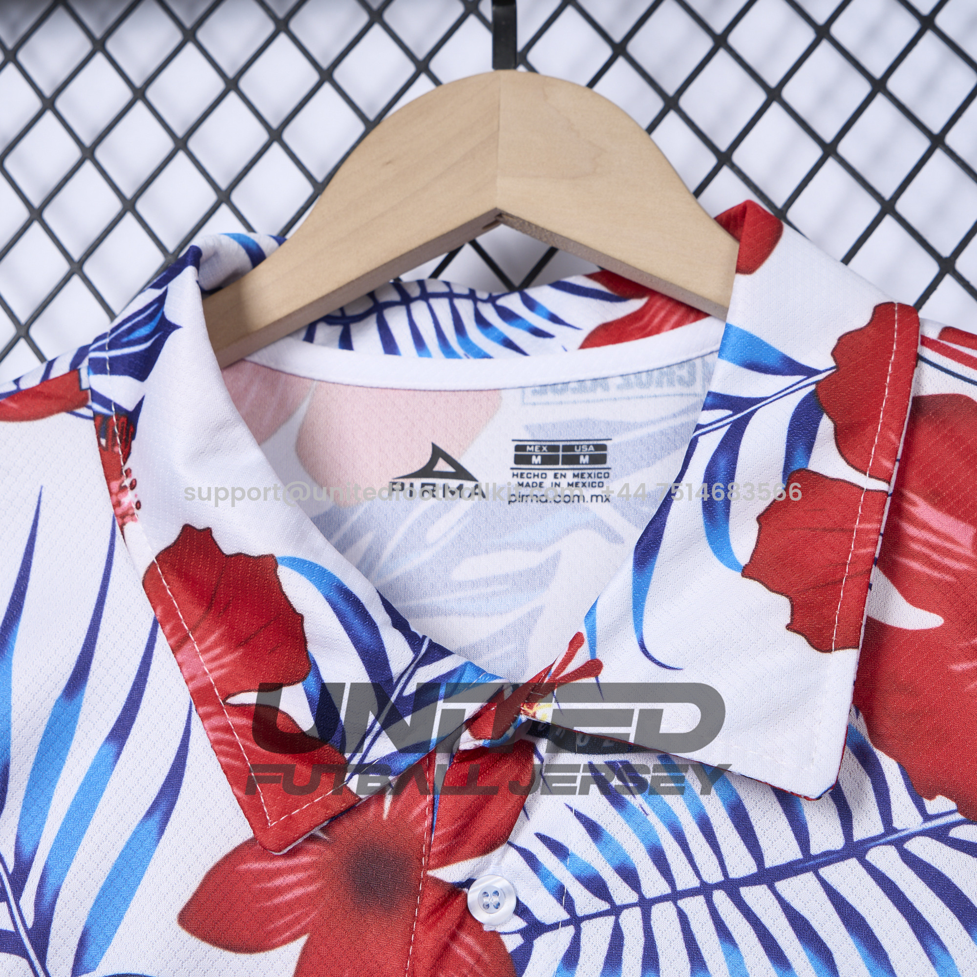 Unitedfootballkit.com | Cruz Azul 24-25 Flower and Leaves Polo Shirt -Customize Name, Number and Patch | Worldwide Shipping