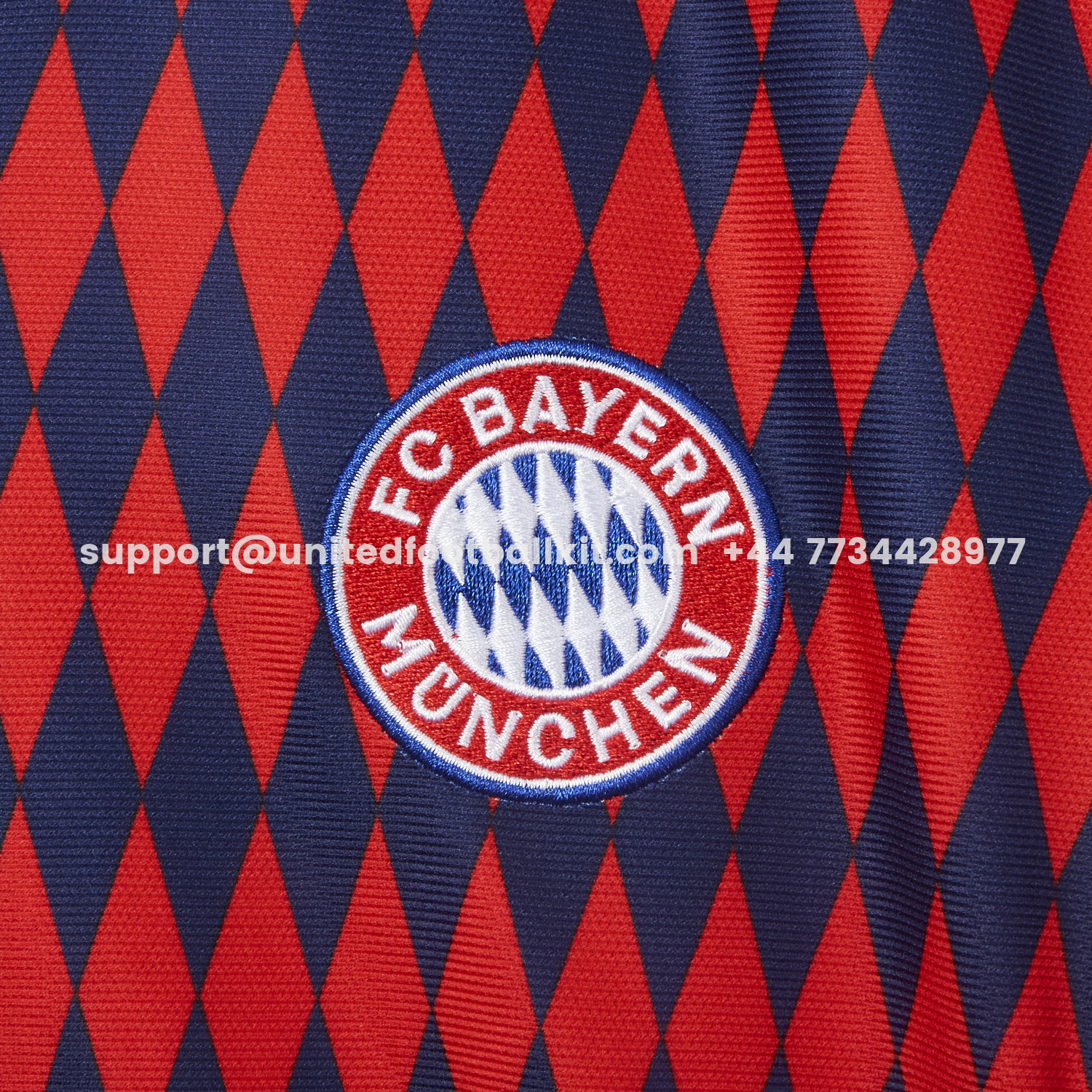 Unitedfootballkit.com | Bayern Munich 25-26 Trefoil Retro Style Red And Deep Blue Jersey - Fans Version -Customize Name, Number and Patch | Worldwide Shipping
