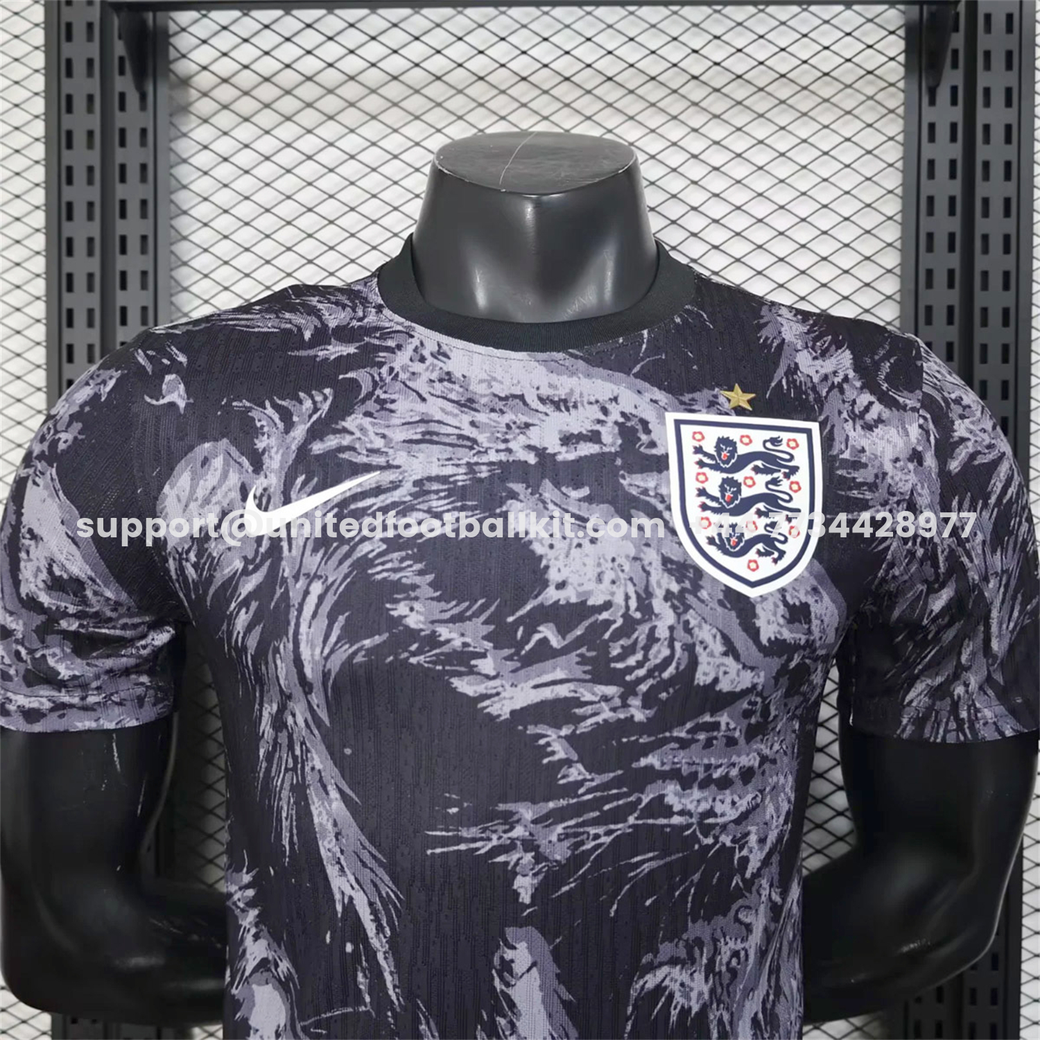Unitedfootballkit.com | England 2026 Lion Black Special Jersey - Player Version -Customize Name, Number and Patch | Worldwide Shipping