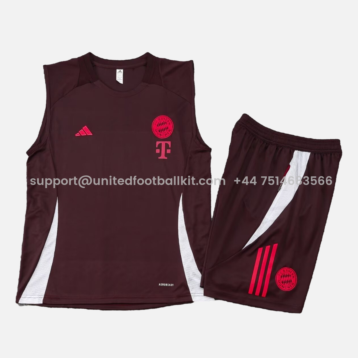 Unitedfootballkit.com | Bayern Munich 24-25 Vest Training Set - Dark Red -Customize Name, Number and Patch | Worldwide Shipping