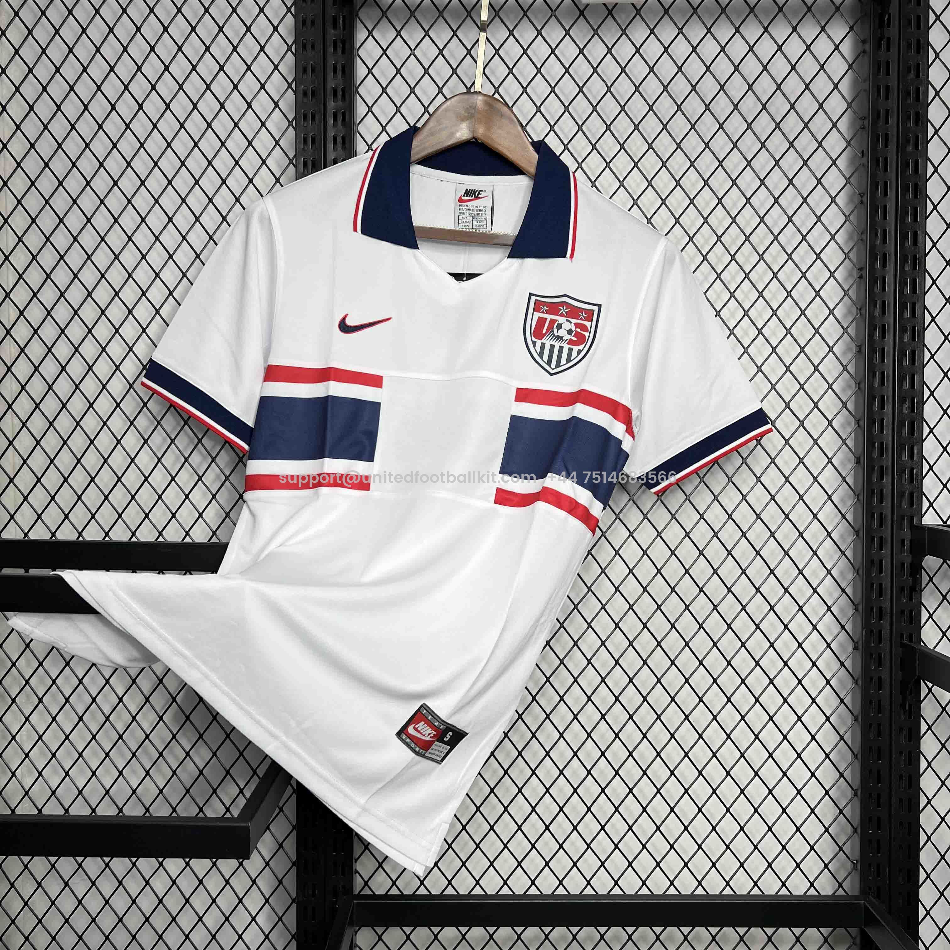 Unitedfootballkit.com | Retro United States USA 1995 Home Stadium Jersey -Customize Name, Number and Patch | Worldwide Shipping