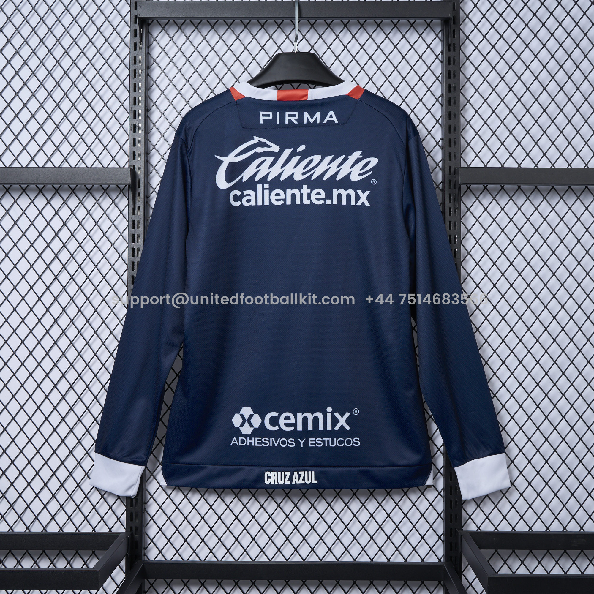 Unitedfootballkit.com | Cruz Azul 24-25 Blue Goalkeeper Long Sleeve Jersey - Fans Version -Customize Name, Number and Patch | Worldwide Shipping