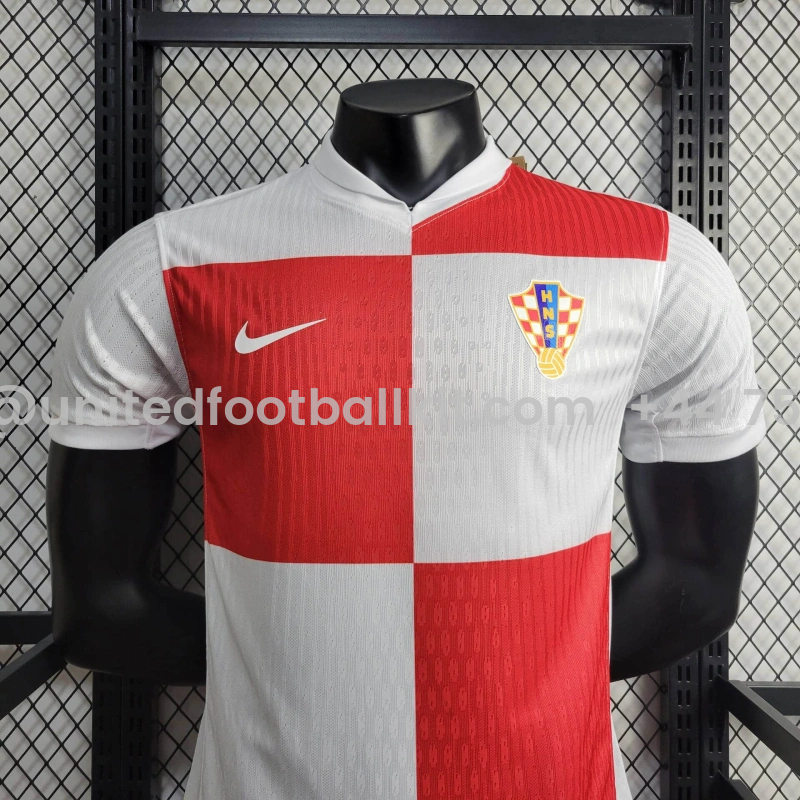 Unitedfootballkit.com | Croatia 2024 Home Stadium Jersey - Player Version -Customize Name, Number and Patch | Worldwide Shipping