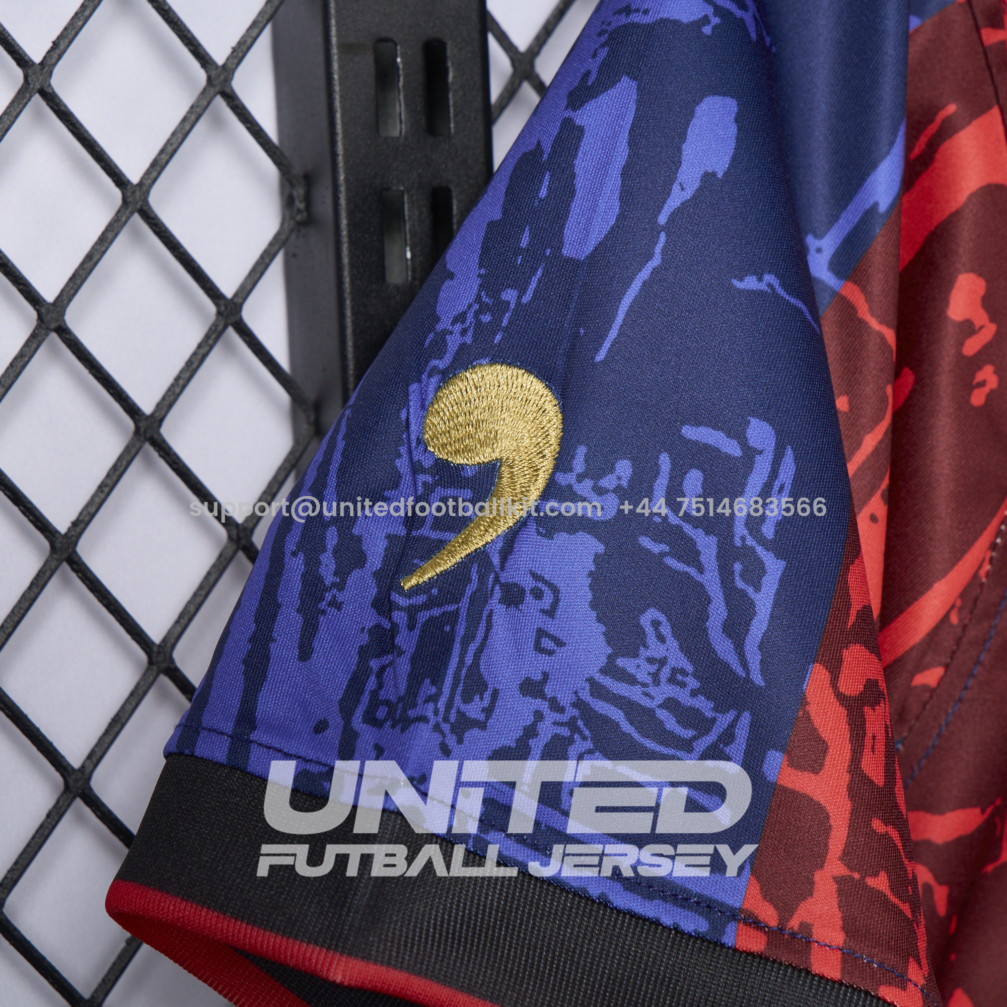 Unitedfootballkit.com | Barcelona 2024-25 COMMA Messi Jersey - Fans Version -Customize Name, Number and Patch | Worldwide Shipping