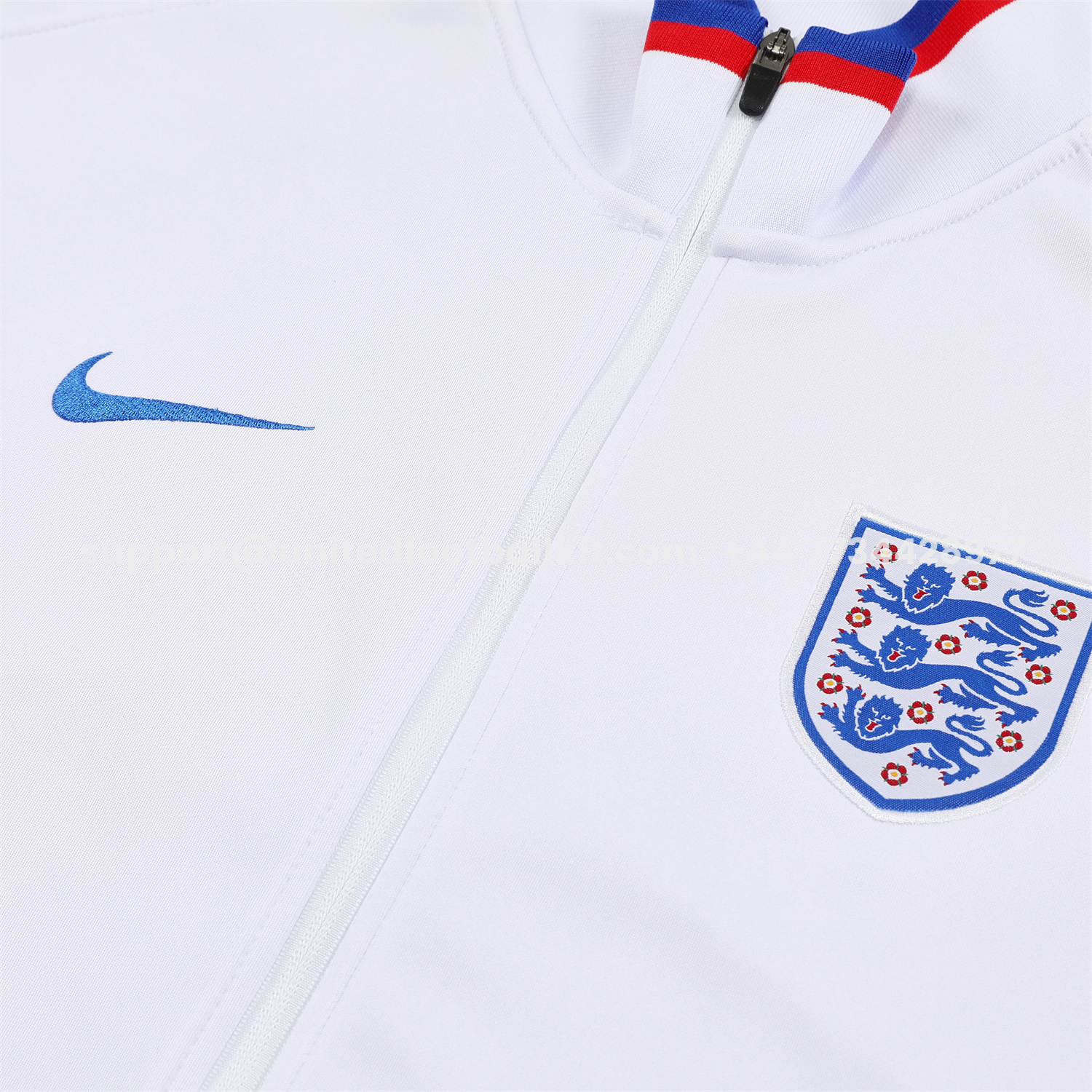 Unitedfootballkit.com | England 2026 Long Sleeve Training Set - White Top and Blue Pants -Customize Name, Number and Patch | Worldwide Shipping