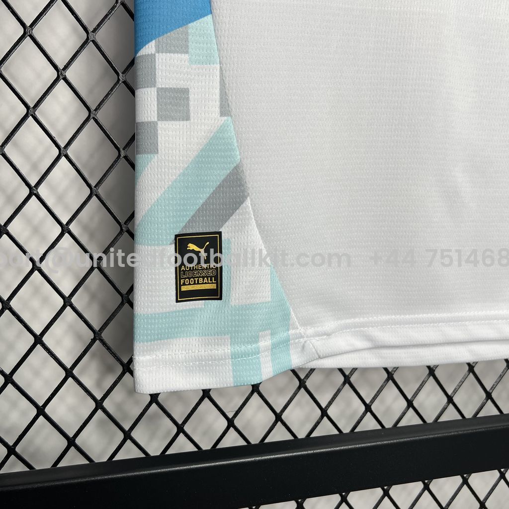 Unitedfootballkit.com | Marseille 24-25 Home Stadium Kids Kit -Customize Name, Number and Patch | Worldwide Shipping