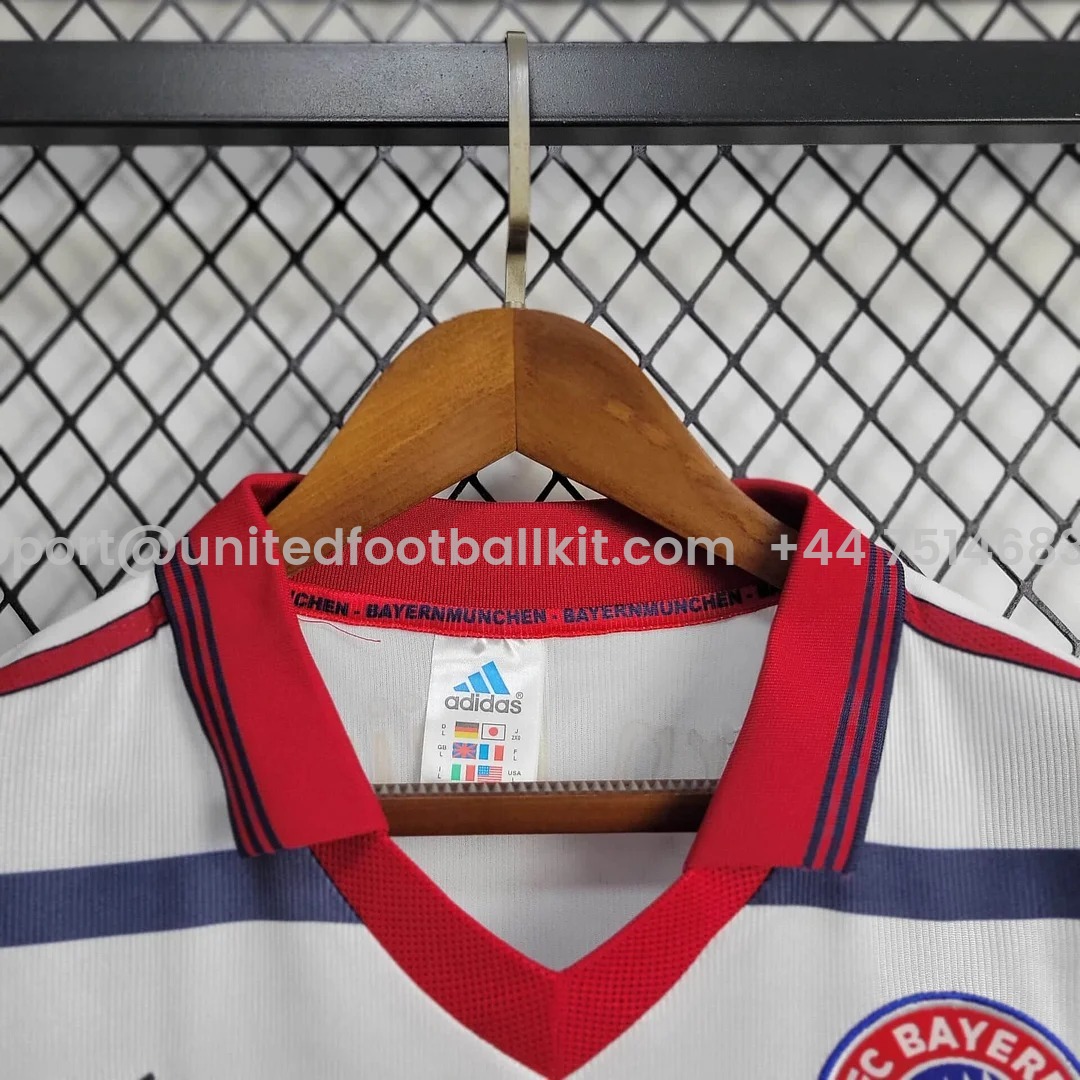 Unitedfootballkit.com | Retro Bayern Munich 1998-00 Away Jersey -Customize Name, Number and Patch | Worldwide Shipping