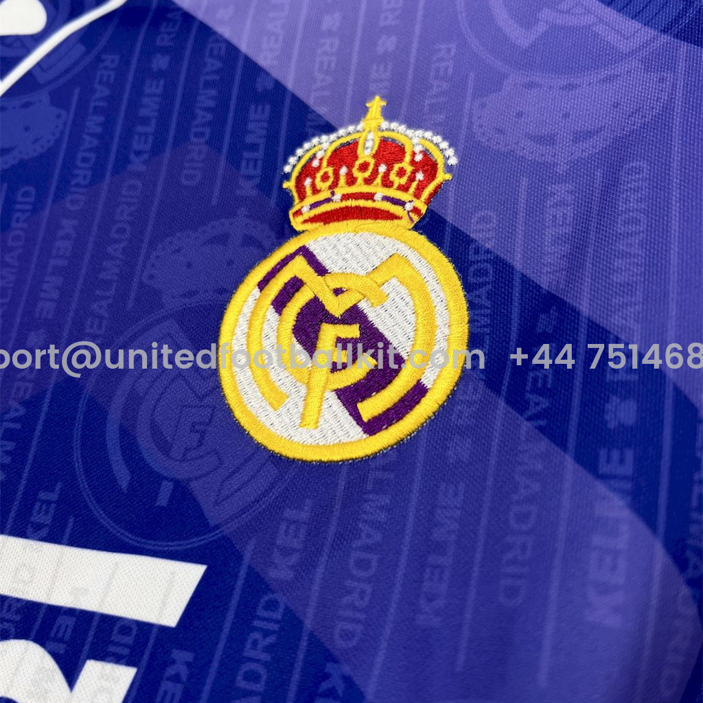 Unitedfootballkit.com | Retro Real Madrid 96-97 Away Jersey -Customize Name, Number and Patch | Worldwide Shipping