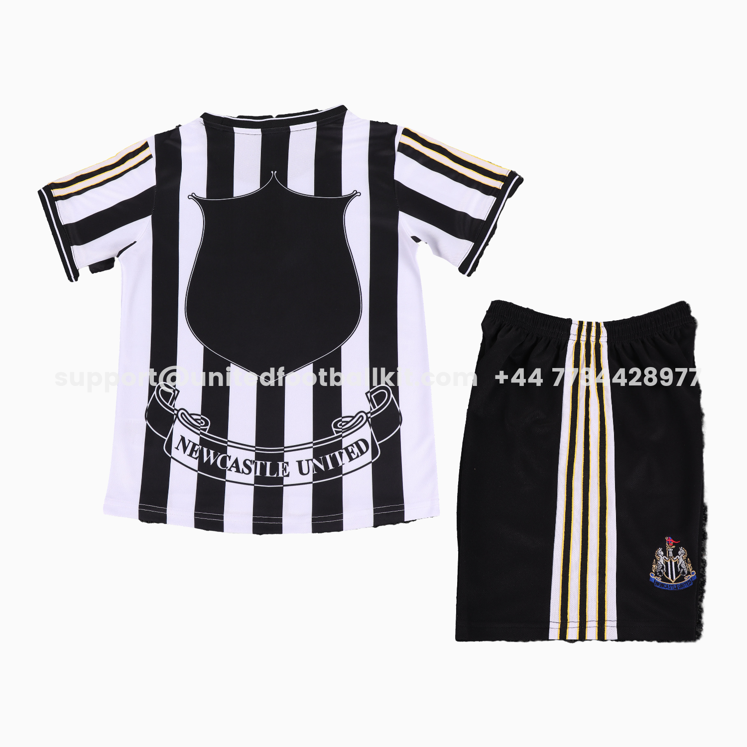 Unitedfootballkit.com | Retro Newcastle United 1997-99 Home Kids Kit -Customize Name, Number and Patch | Worldwide Shipping
