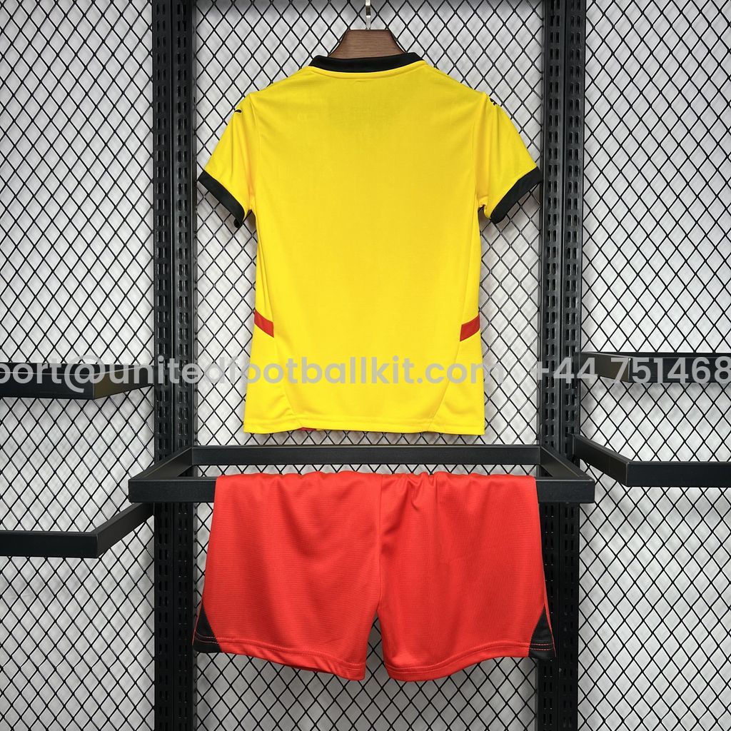 Unitedfootballkit.com | RC Lens 24-25 Home Stadium Kids Kit -Customize Name, Number and Patch | Worldwide Shipping