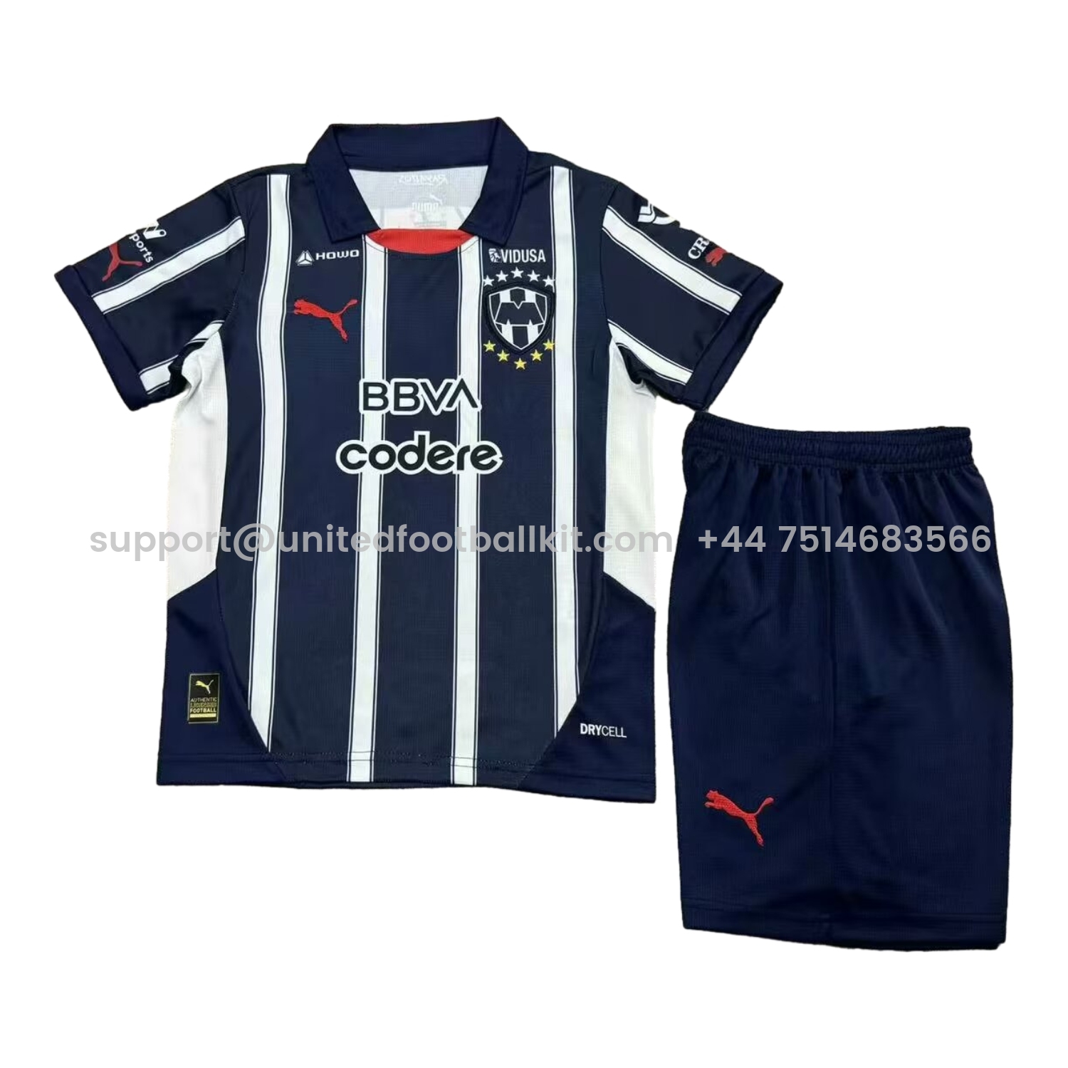 Unitedfootballkit.com | Rayados Monterrey 24-25 Home Kids Kit -Customize Name, Number and Patch | Worldwide Shipping
