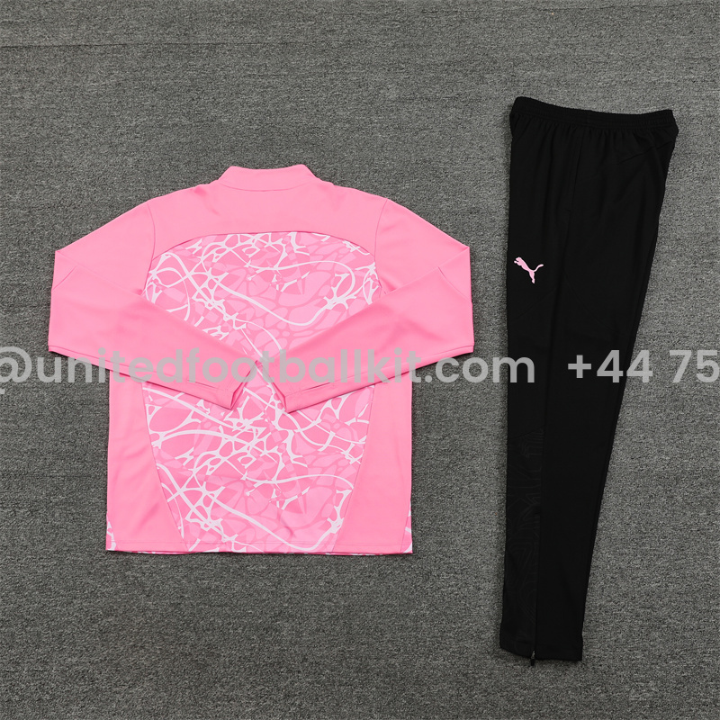 Unitedfootballkit.com | Manchester City 24-25 Kids Long Sleeve Training Set - Pink -Customize Name, Number and Patch | Worldwide Shipping