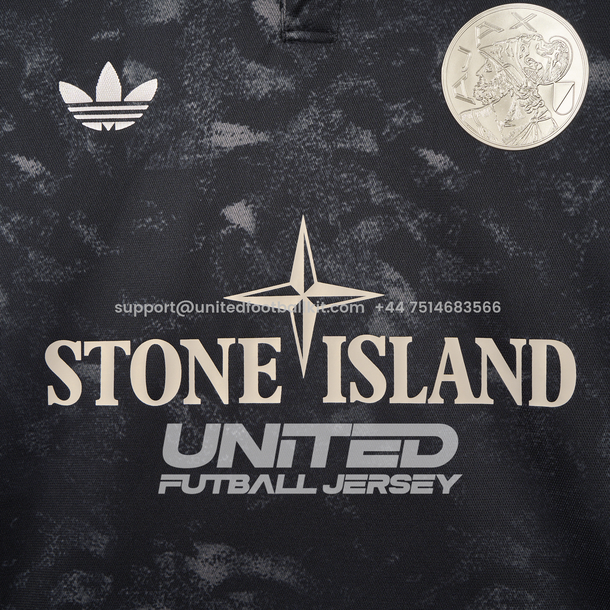 Unitedfootballkit.com | Ajax 24-25 Stone Island Co-brand Jersey - Fans Version -Customize Name, Number and Patch | Worldwide Shipping