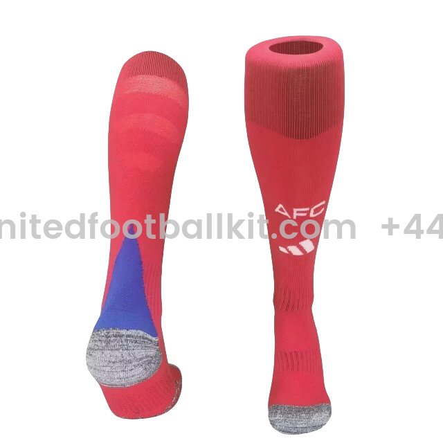 Unitedfootballkit.com | Arsenal 24-25 Home Socks - Red -Customize Name, Number and Patch | Worldwide Shipping