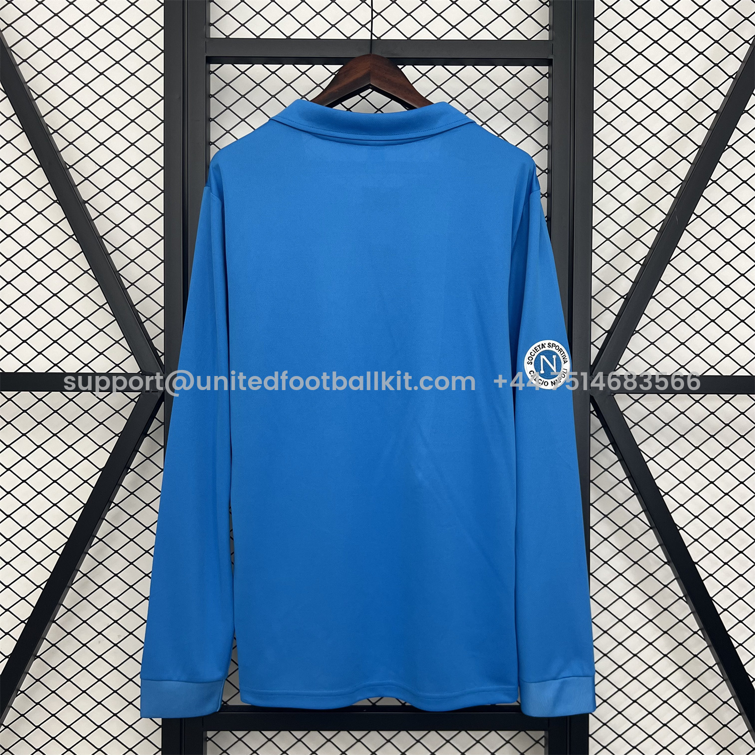 Unitedfootballkit.com | Retro Napoli 1987-88 Home Long Sleeves Jersey -Customize Name, Number and Patch | Worldwide Shipping