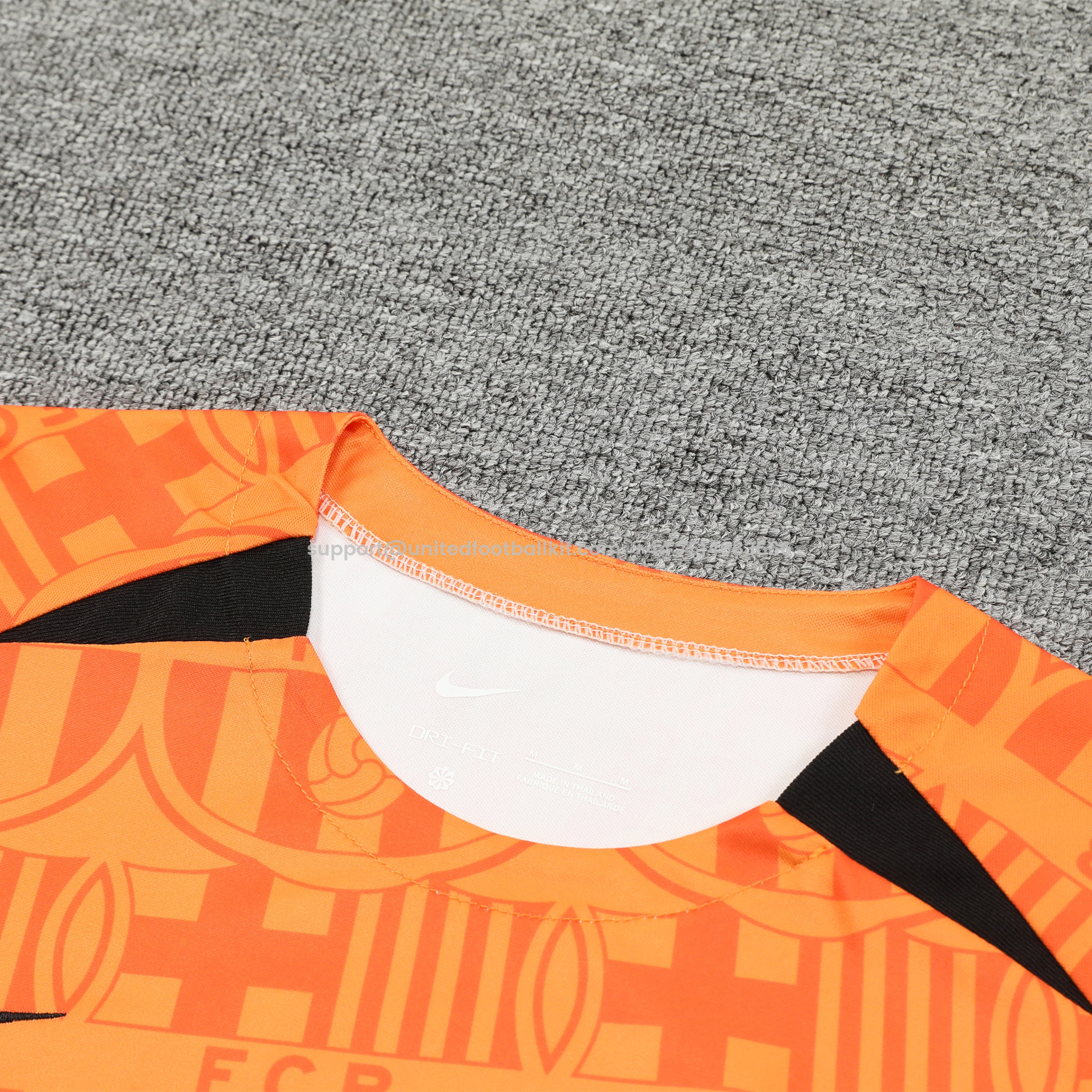 Unitedfootballkit.com | Barcelona 24-25 Short-Sleeve Training Set - Orange Top & Black Shorts -Customize Name, Number and Patch | Worldwide Shipping