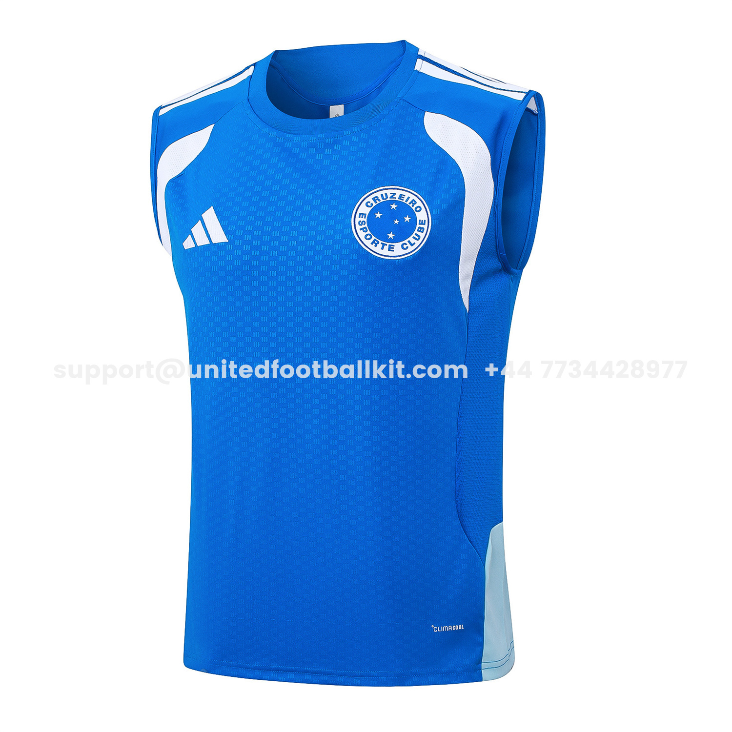 Unitedfootballkit.com | Cruzeiro 25-26 Vest Training Set - Ocean Blue Vest and Dark Blue Shorts -Customize Name, Number and Patch | Worldwide Shipping