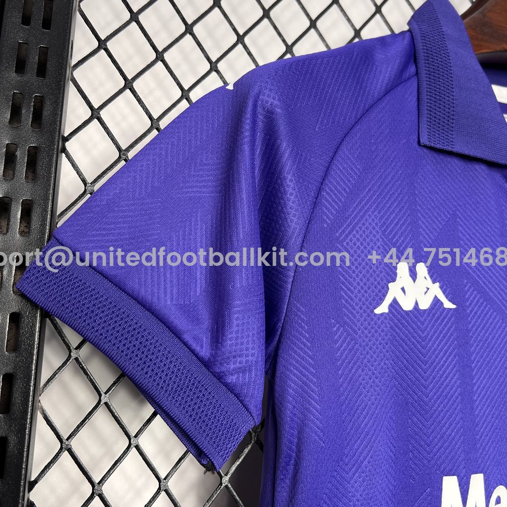 Unitedfootballkit.com | Fiorentina 24-25 Home Stadium Kids Kit -Customize Name, Number and Patch | Worldwide Shipping