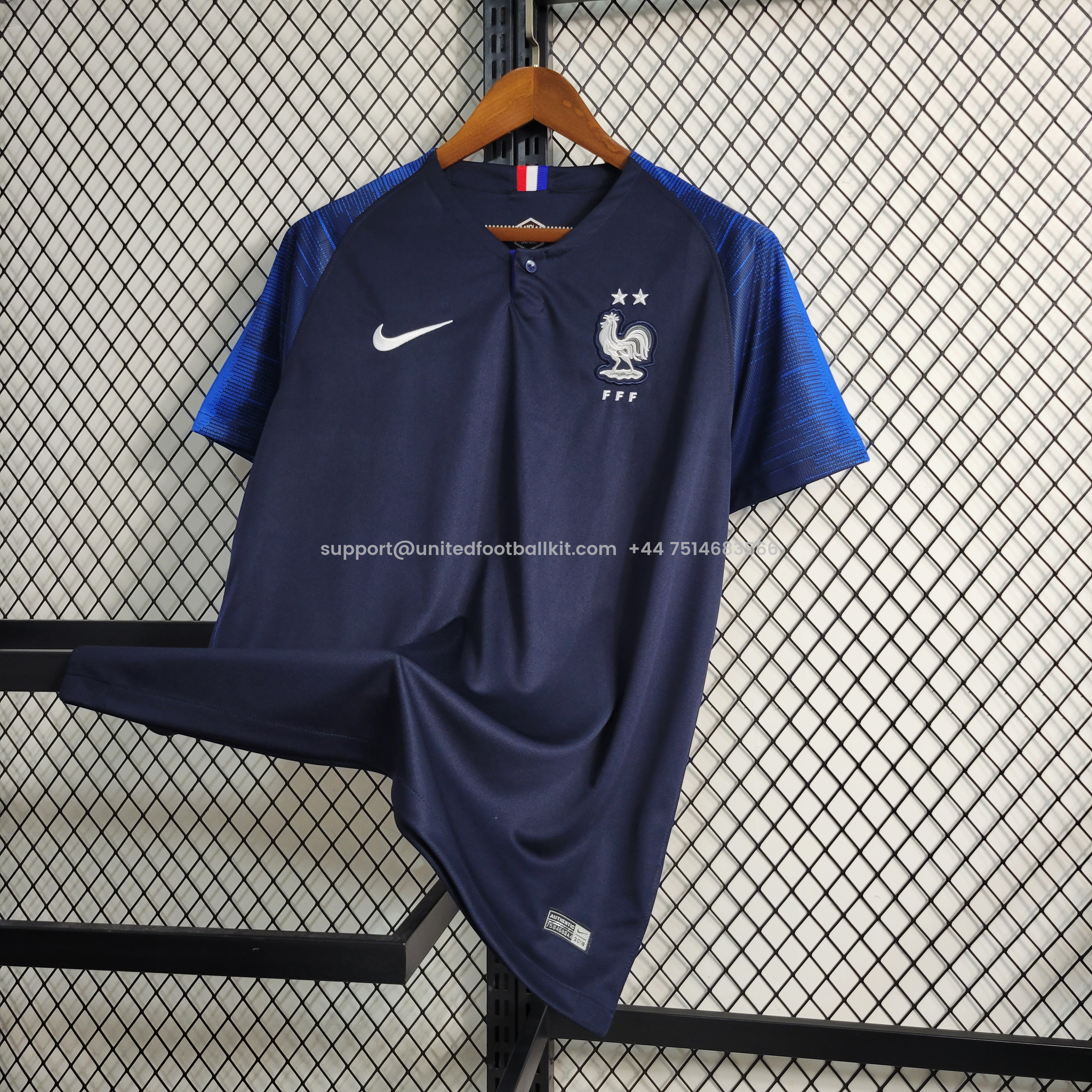 Unitedfootballkit.com | Retro France 2018 Home Stadium Jersey -Customize Name, Number and Patch | Worldwide Shipping