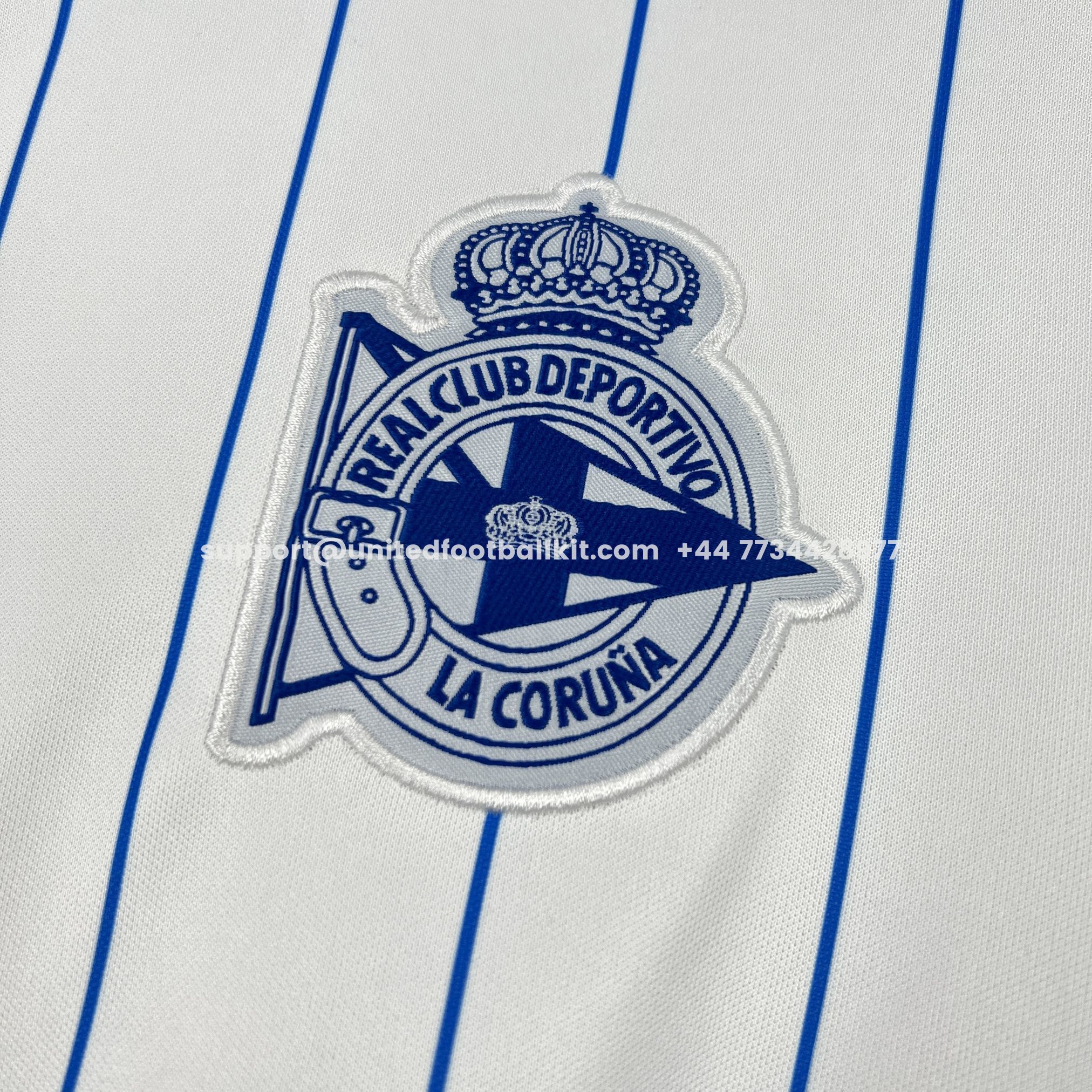 Unitedfootballkit.com | Deportivo de La Coruña 25-26 Retro Style White Polo Jersey - Fans Version -Customize Name, Number and Patch | Worldwide Shipping