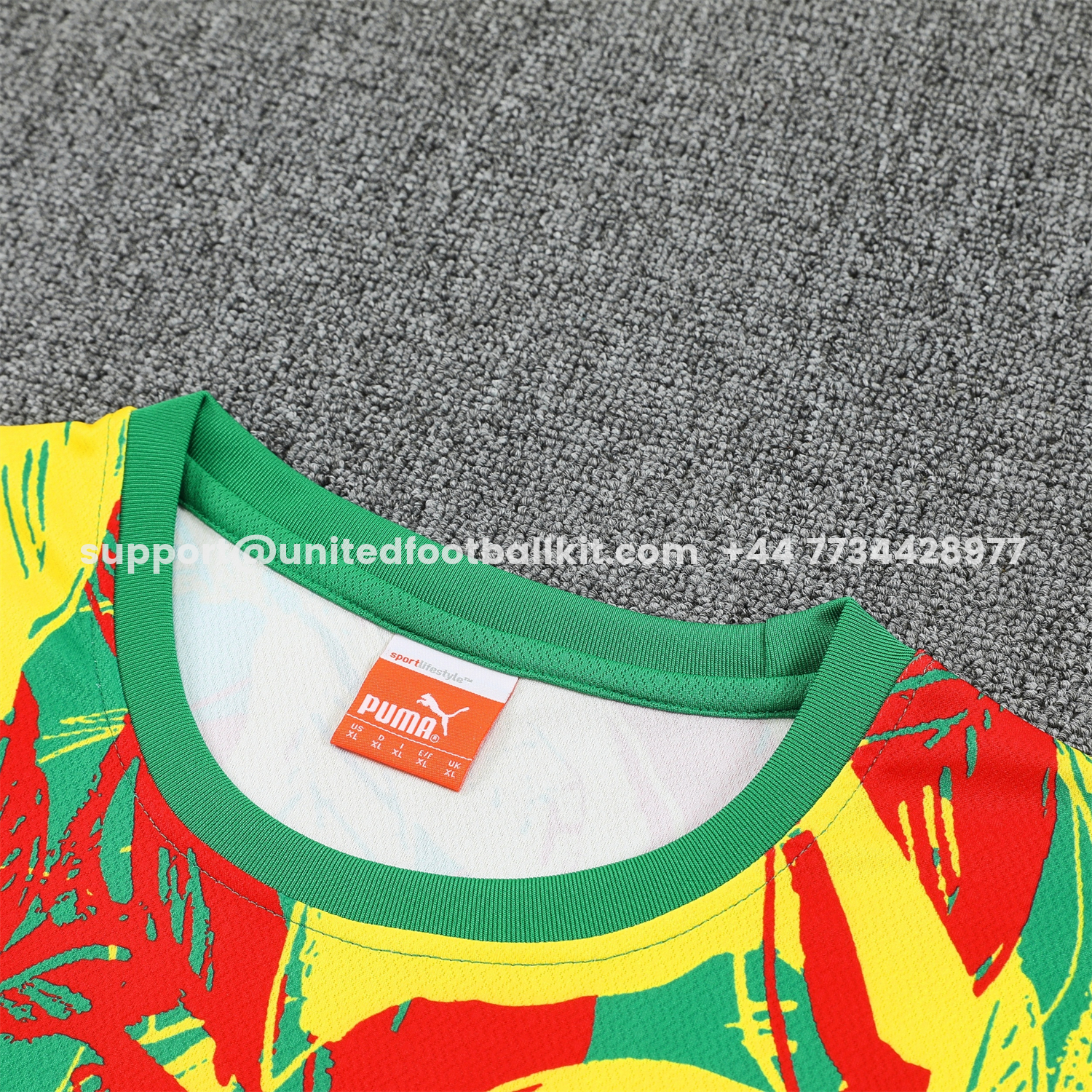Unitedfootballkit.com | Senegal 2026 Short-Sleeve Training Set - Variegated Top and Green Shorts -Customize Name, Number and Patch | Worldwide Shipping