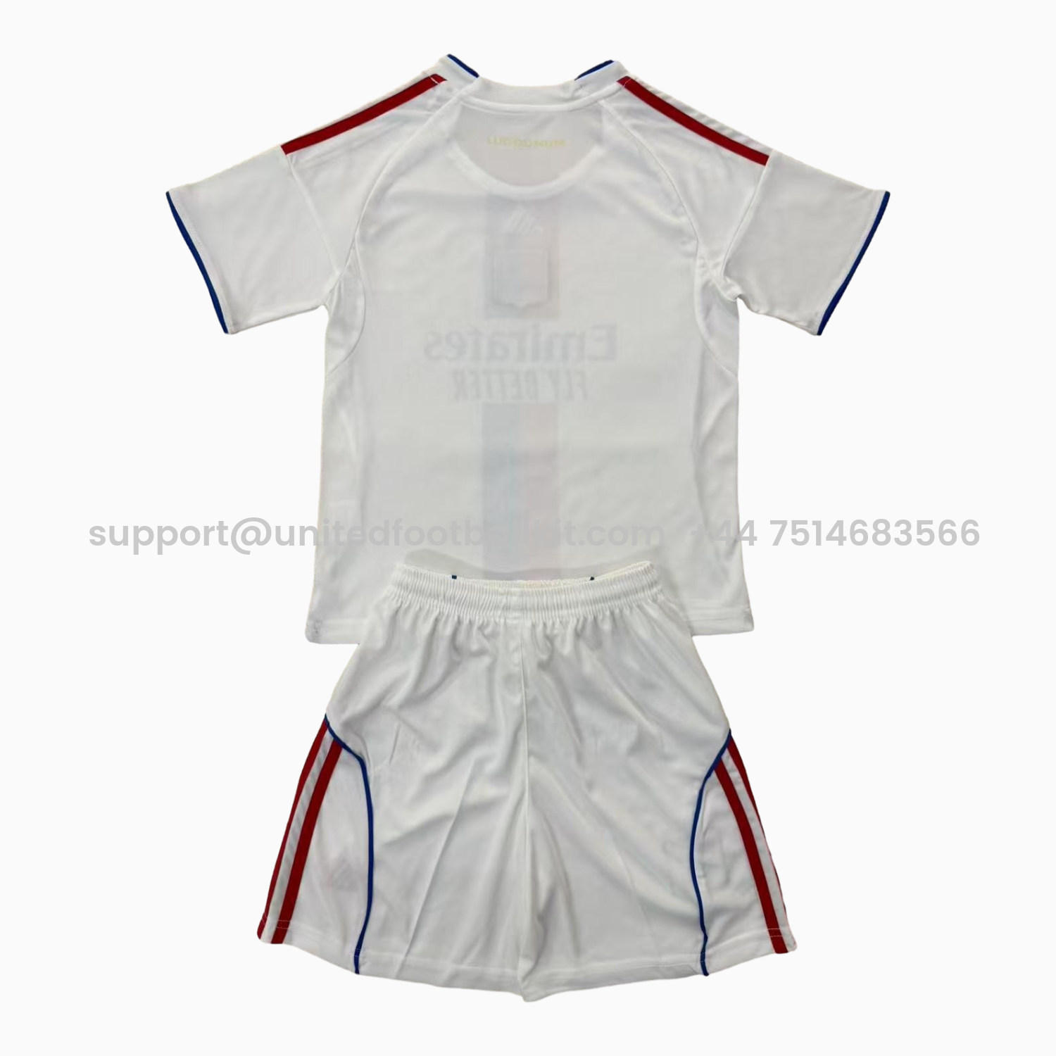Unitedfootballkit.com | Lyon 25-26 Home Kids Kit -Customize Name, Number and Patch | Worldwide Shipping