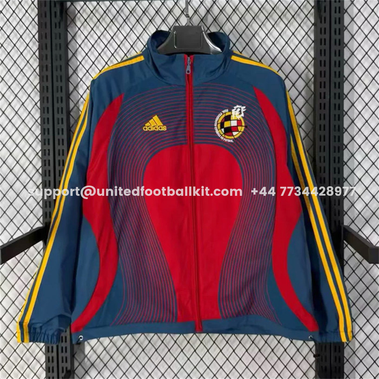 Unitedfootballkit.com | Retro Spain 2007 Red And Blue Windbreaker -Customize Name, Number and Patch | Worldwide Shipping