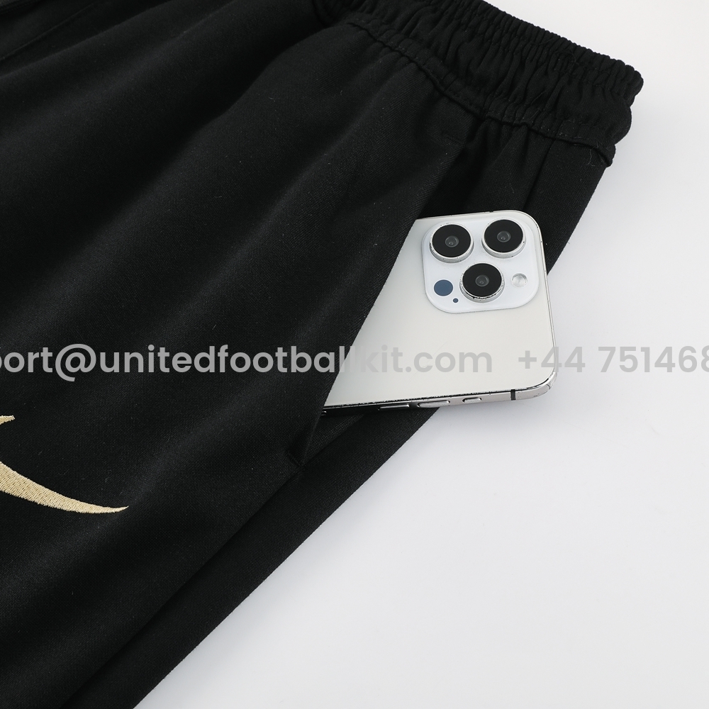 Unitedfootballkit.com | Barcelona 24-25 Unsponsored Training Hoodie Set - Black Hoodie and Pants -Customize Name, Number and Patch | Worldwide Shipping