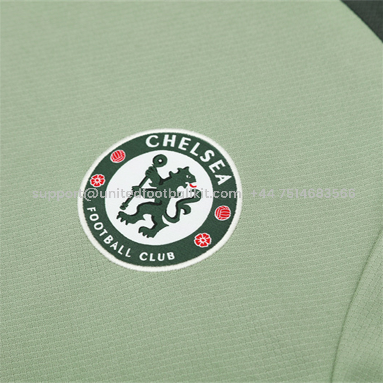 Unitedfootballkit.com | C.H.E.L.S.E.A 25-26 Kids Short-Sleeve Training Set - Light Green Top & Army Green Shorts -Customize Name, Number and Patch | Worldwide Shipping