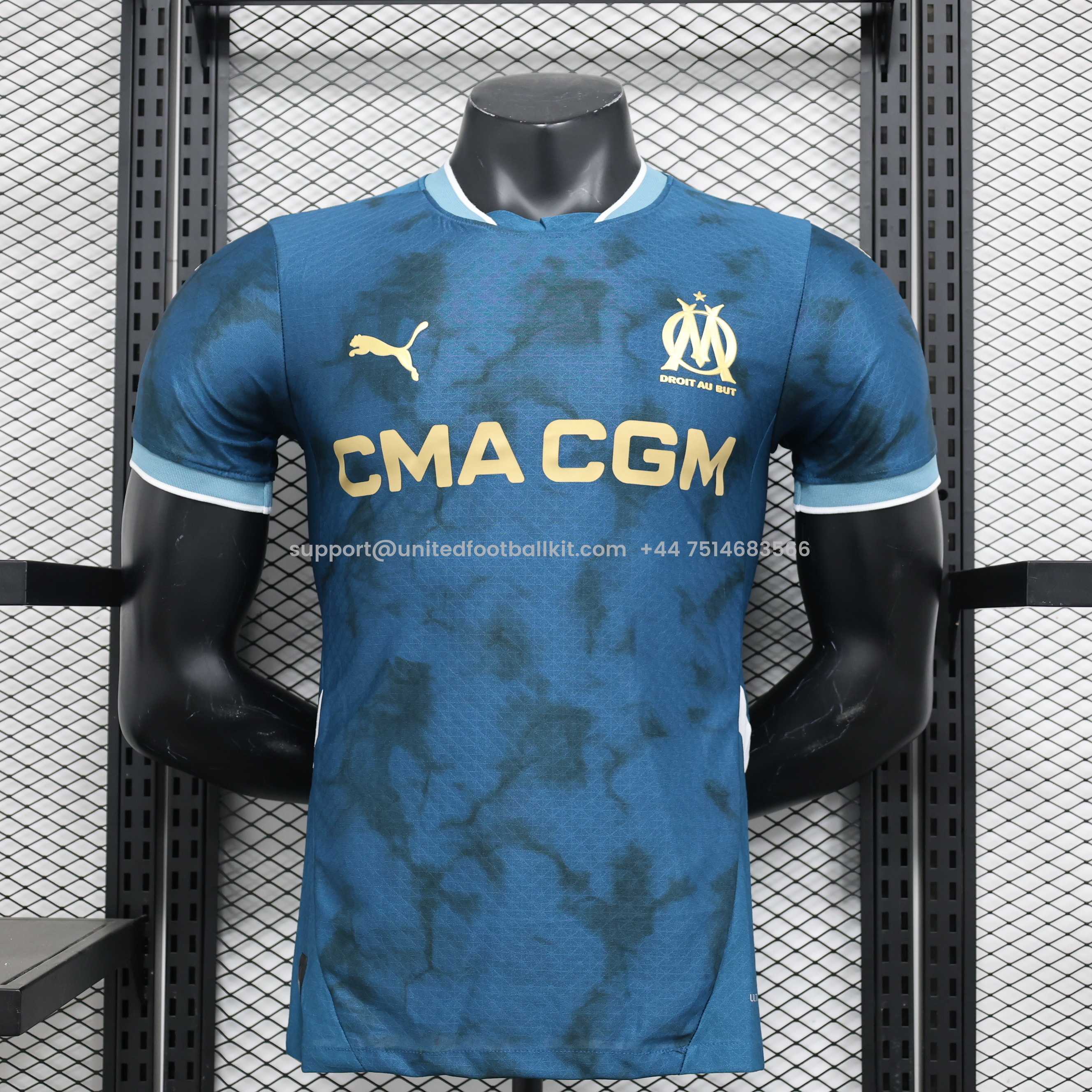 Unitedfootballkit.com | Marseille 24-25 Away Jersey - Player Version -Customize Name, Number and Patch | Worldwide Shipping