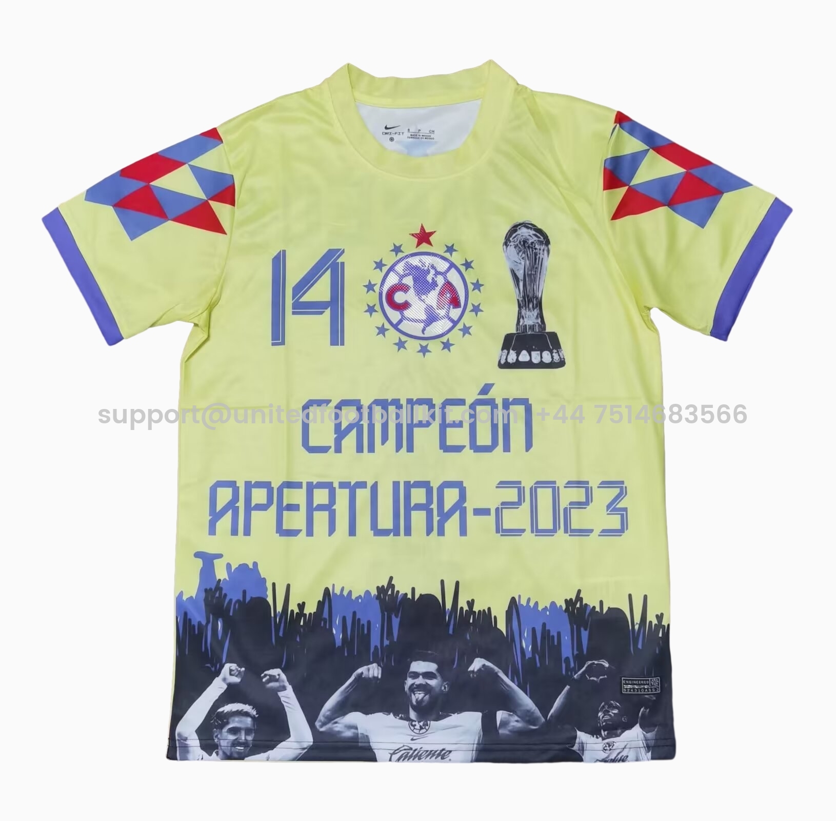 Unitedfootballkit.com | América 2023 14 Champions Commemorative Edition Jersey - Fans Version -Customize Name, Number and Patch | Worldwide Shipping