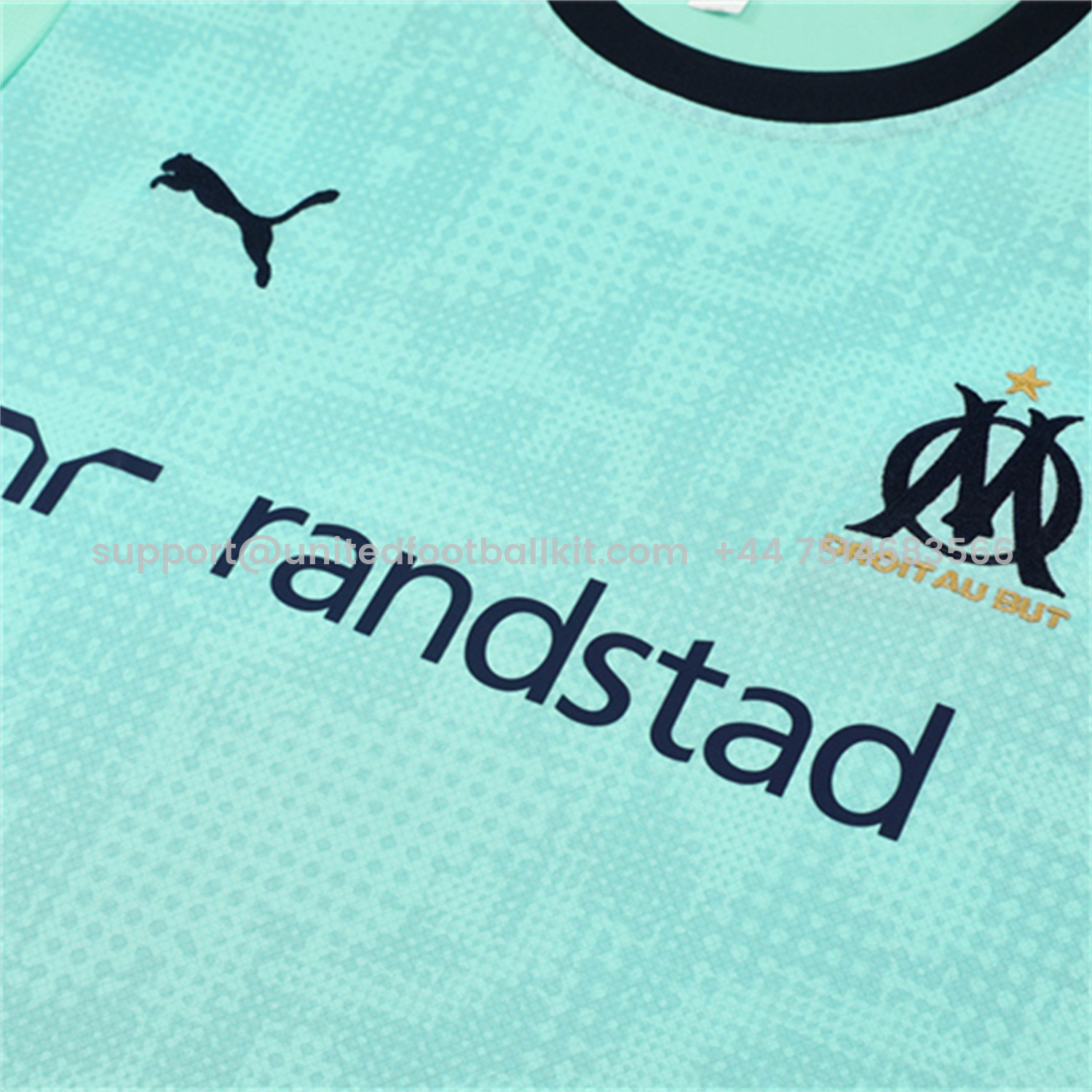 Unitedfootballkit.com | Marseille 25-26 Short-Sleeve Training Set - Nattierblue Top & Deep Blue Pants -Customize Name, Number and Patch | Worldwide Shipping