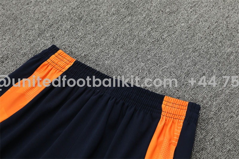 Unitedfootballkit.com | Real Madrid 24-25 Long Sleeve Training Set - Blue & Orange -Customize Name, Number and Patch | Worldwide Shipping
