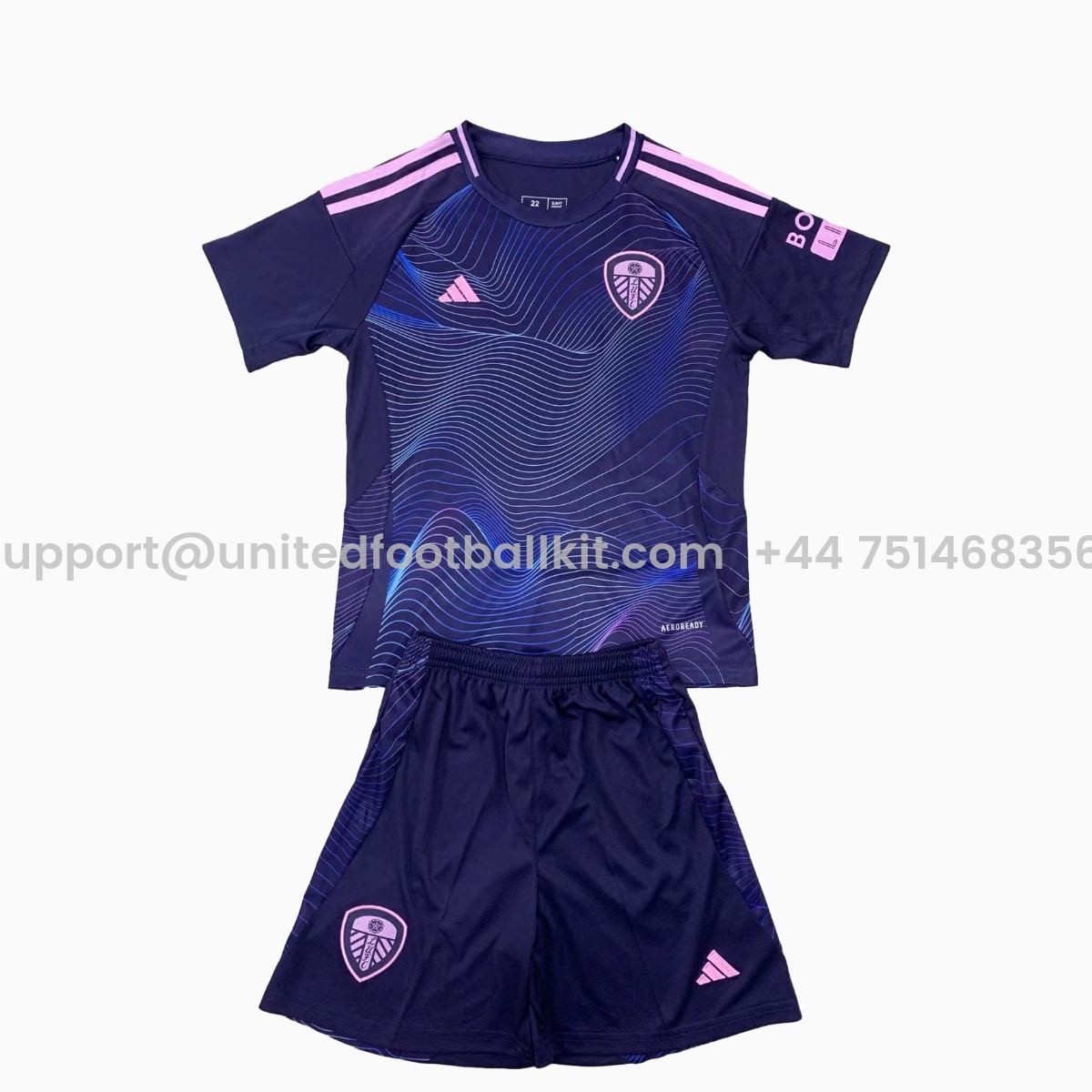 Unitedfootballkit.com | Leeds United 24-25 Third Kids Kit -Customize Name, Number and Patch | Worldwide Shipping