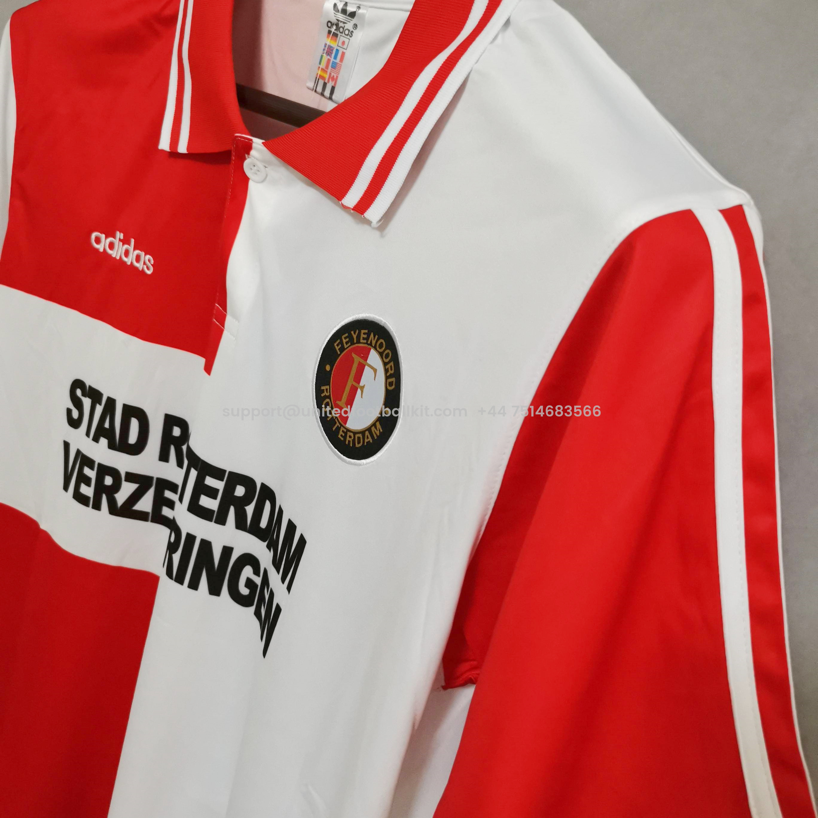 Unitedfootballkit.com | Retro Feyenoord 1994-96 Home Jersey -Customize Name, Number and Patch | Worldwide Shipping