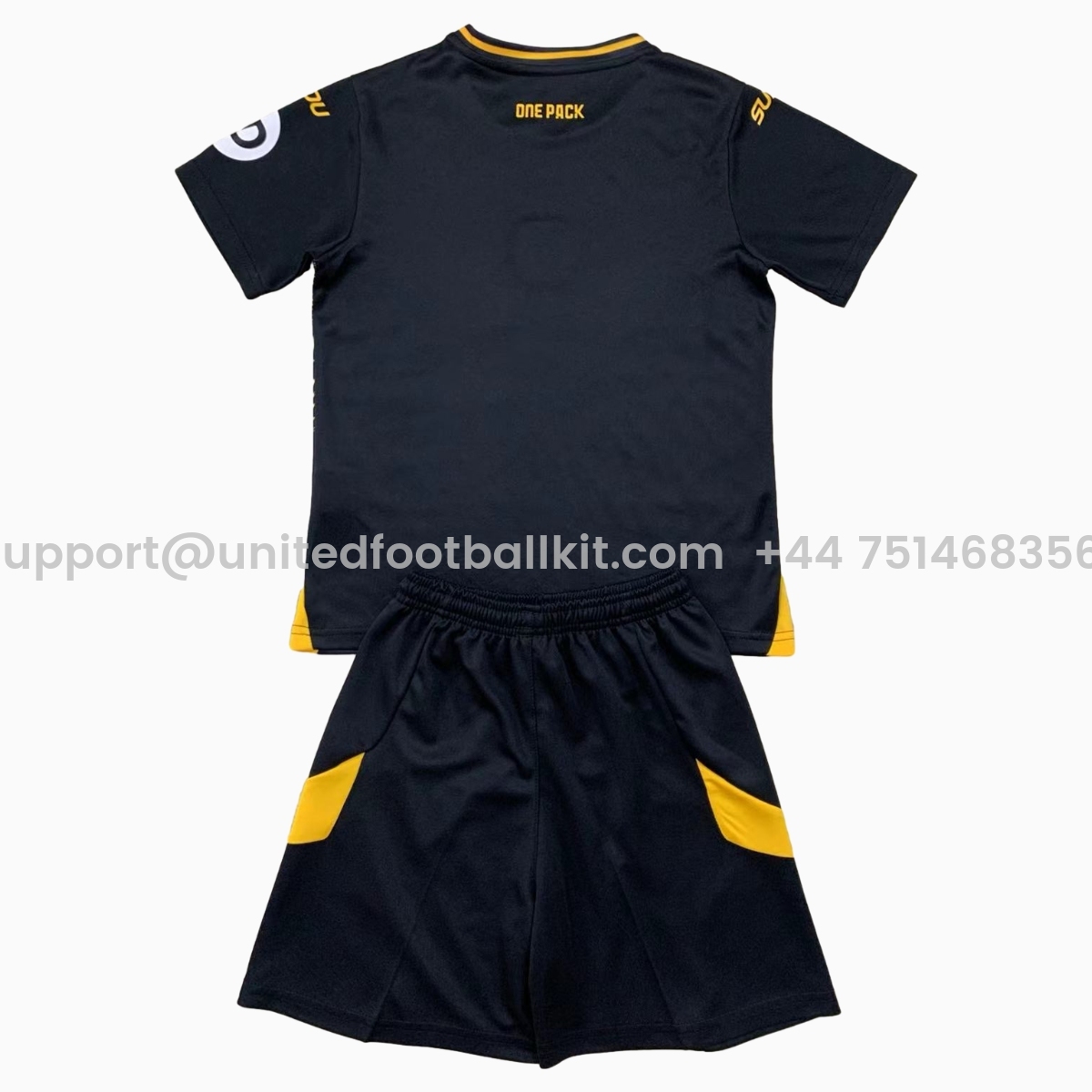 Unitedfootballkit.com | Wolverhampton Wanderers Wolves 24-25 Away Kids Kit -Customize Name, Number and Patch | Worldwide Shipping