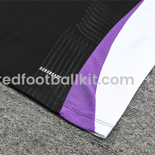 Unitedfootballkit.com | Real Madrid 24-25 Long Sleeve Training Set - Player Version - Black and Purple -Customize Name, Number and Patch | Worldwide Shipping