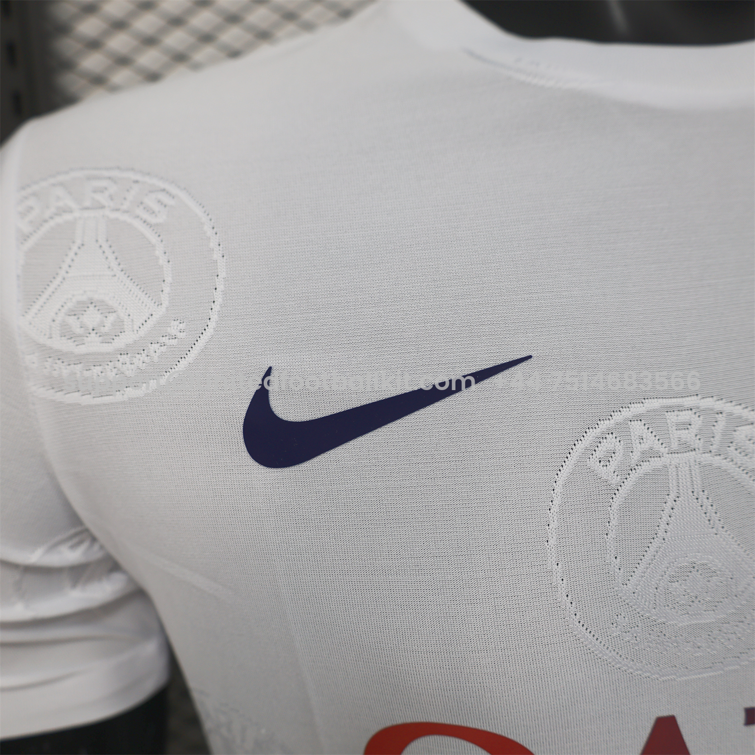 Unitedfootballkit.com | Paris Saint-Germain PSG 25-26 White Jersey with Team Logo Decoration and Gradient Advertising - Player Version -Customize Name, Number and Patch | Worldwide Shipping