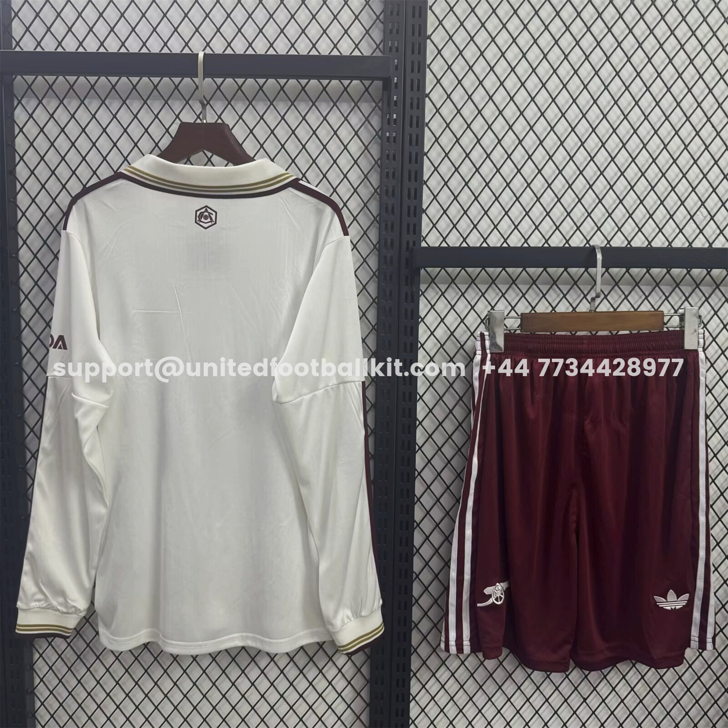 Unitedfootballkit.com | Arsenal 25-26 Third White Long Sleeves Kids Kit -Customize Name, Number and Patch | Worldwide Shipping