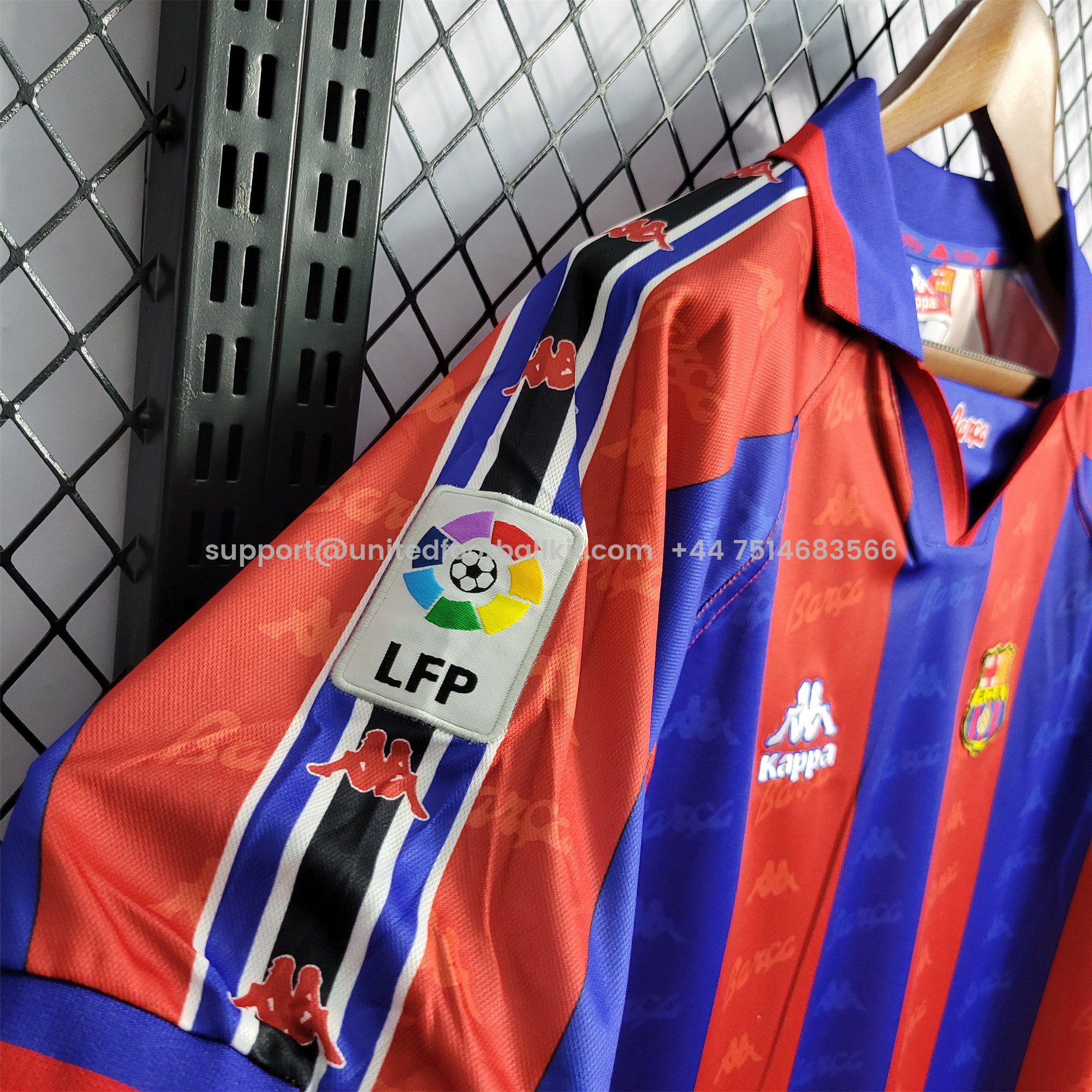 Unitedfootballkit.com | Retro Barcelona 96-97 Home Stadium Jersey -Customize Name, Number and Patch | Worldwide Shipping