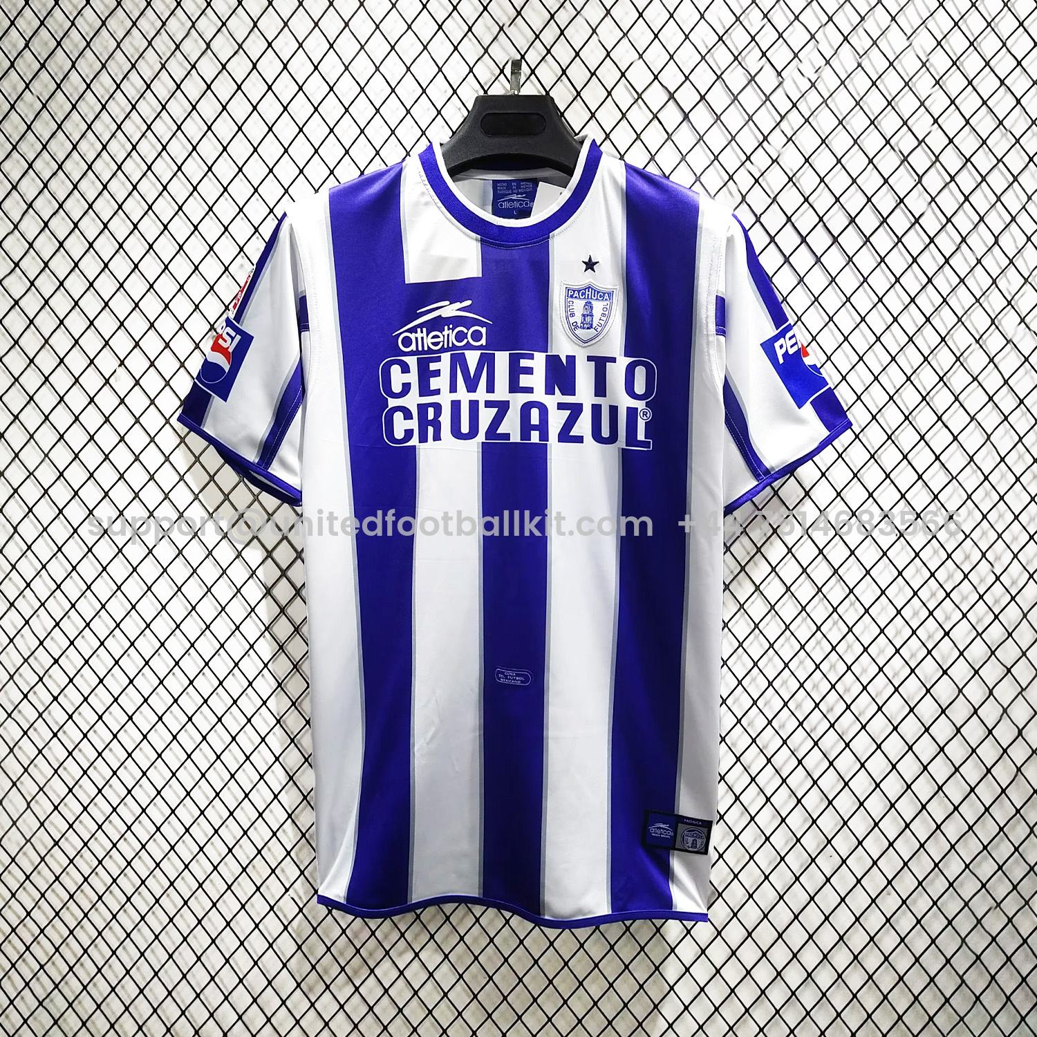Unitedfootballkit.com | Retro Pachuca 2001-02 Home Jersey -Customize Name, Number and Patch | Worldwide Shipping